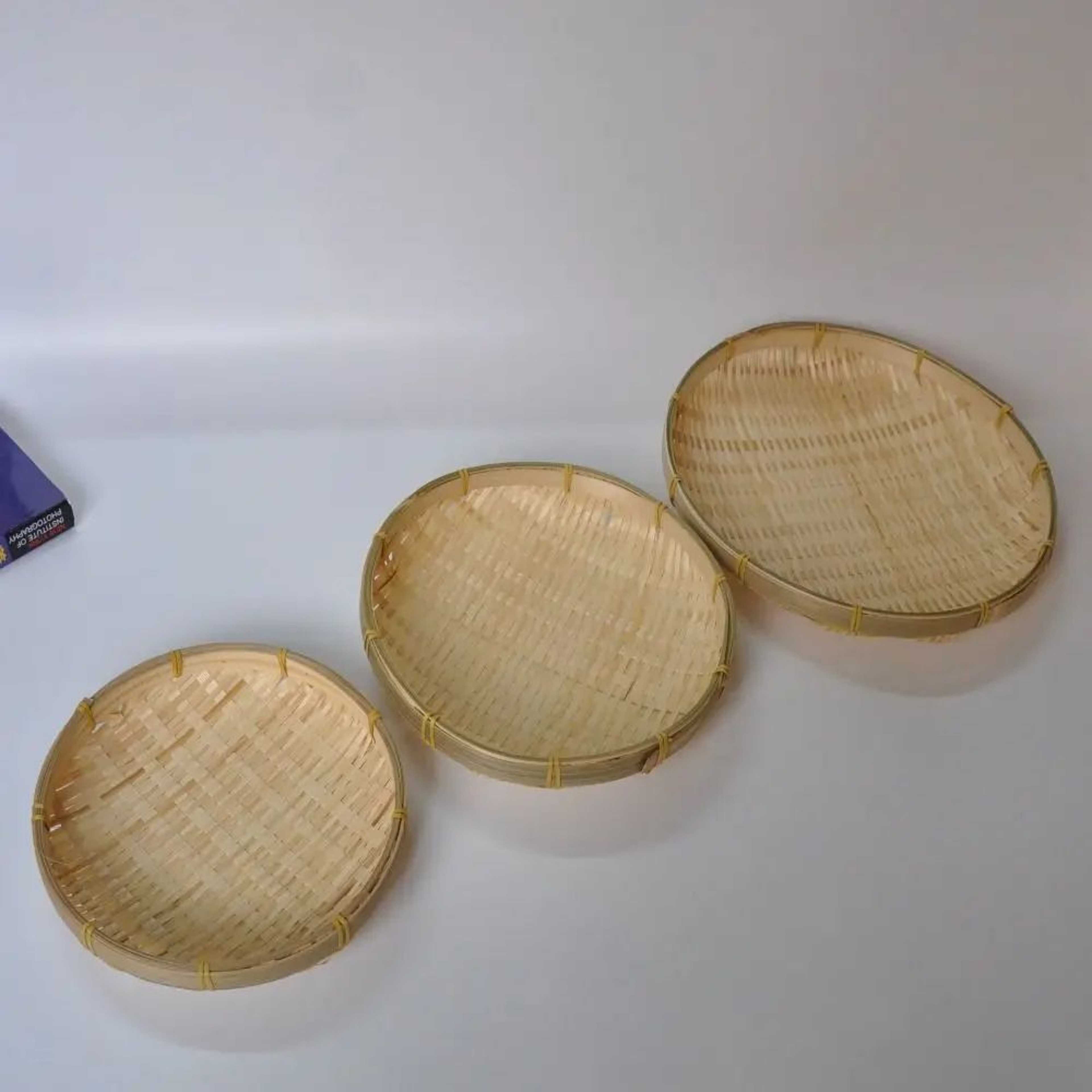 Handmade Bamboo Woven Bread Basket Tray 3