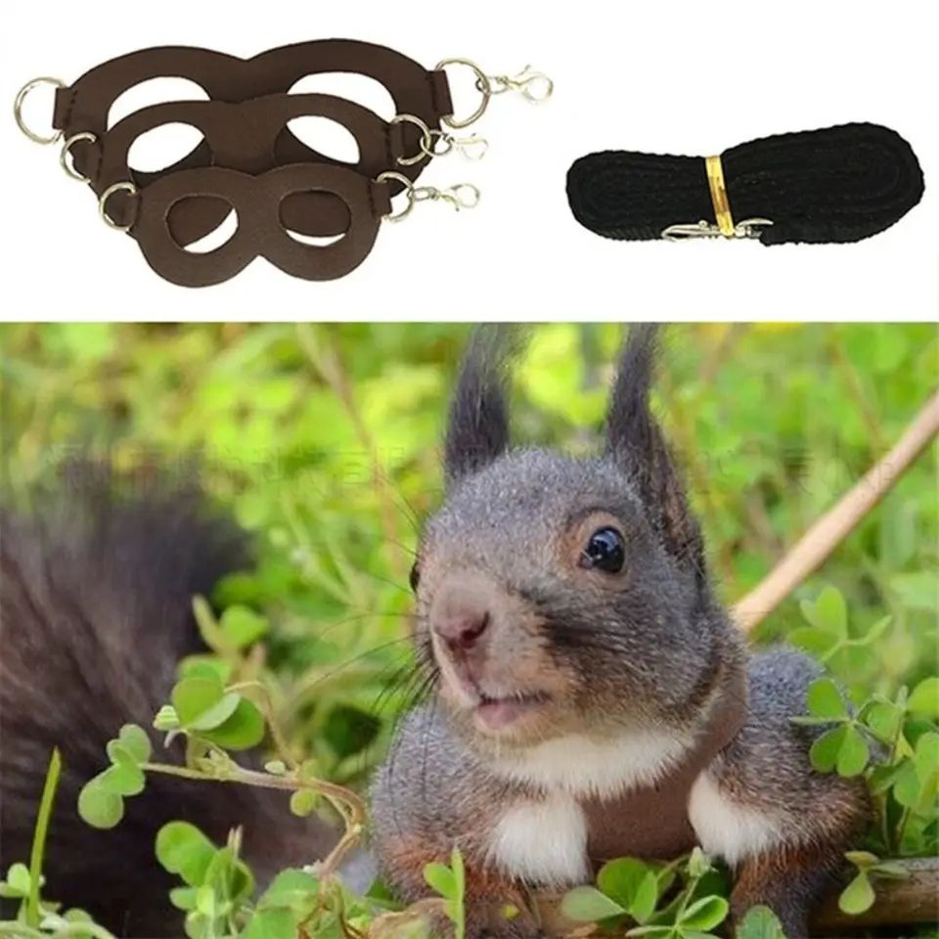 PU Leather Hamster Harness And Leash Set For Small Pets 3