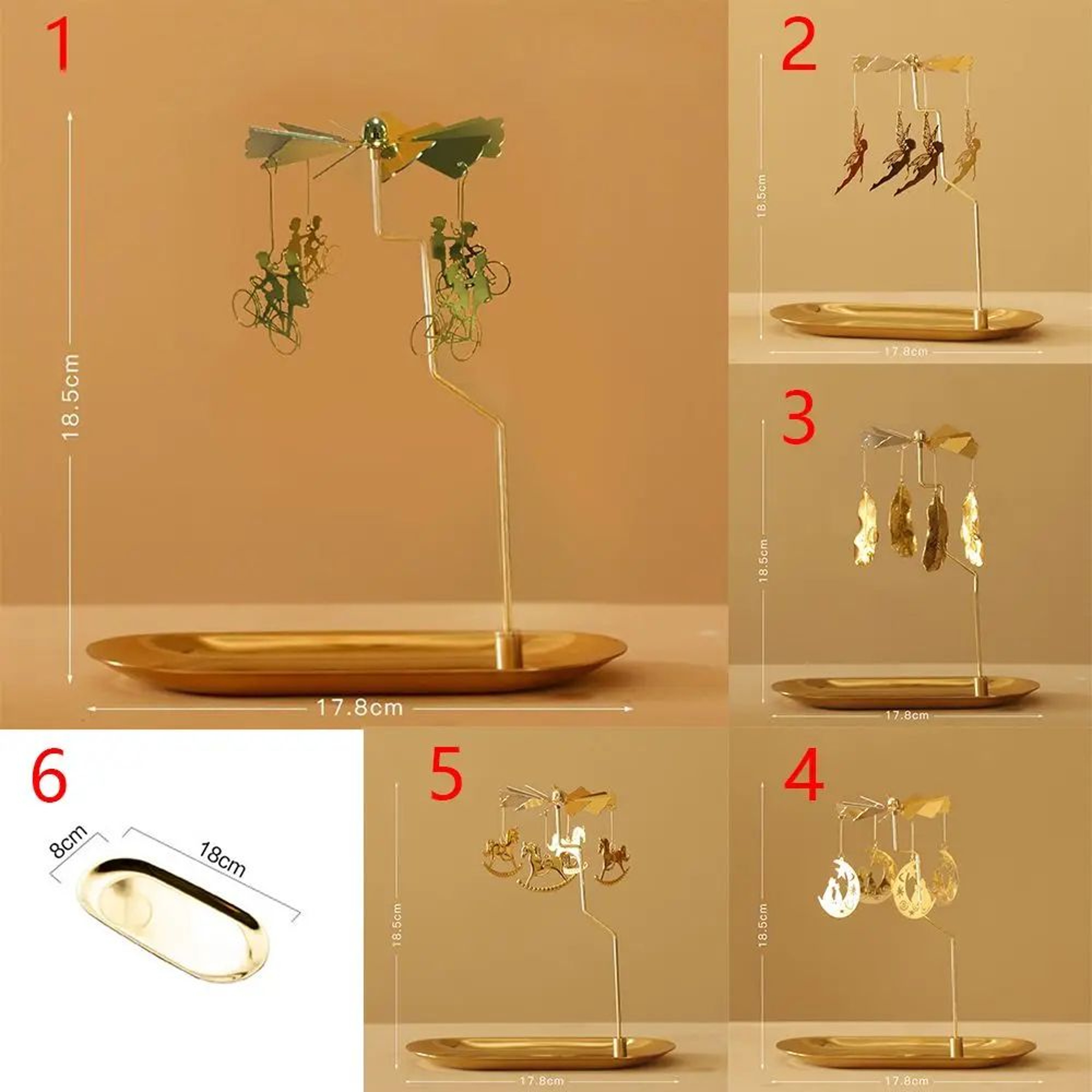 Gold Rotating Tealight Candle Holder For Home And Wedding Decor 5