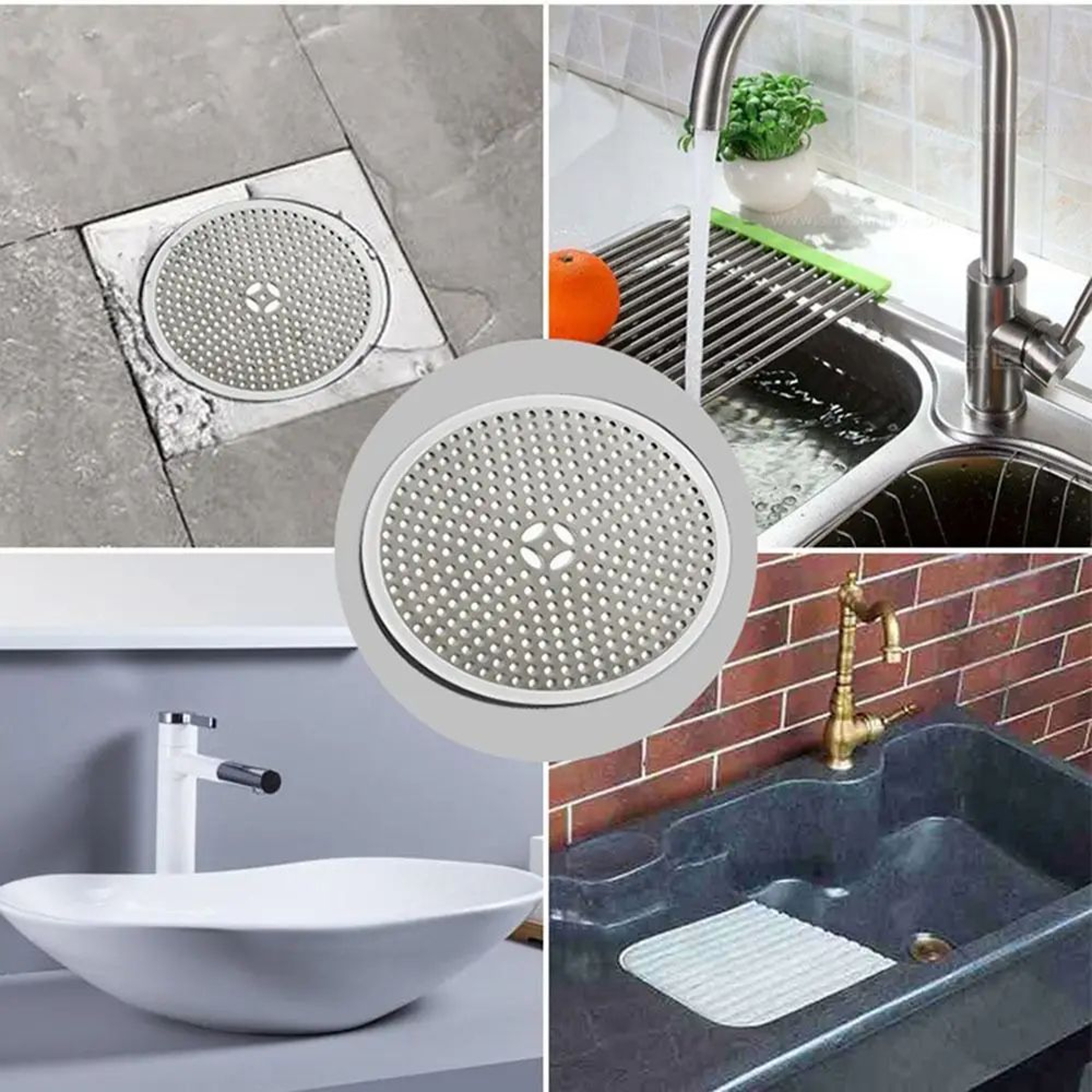 Stainless Steel Shower Drain Hair Catcher Filter 3