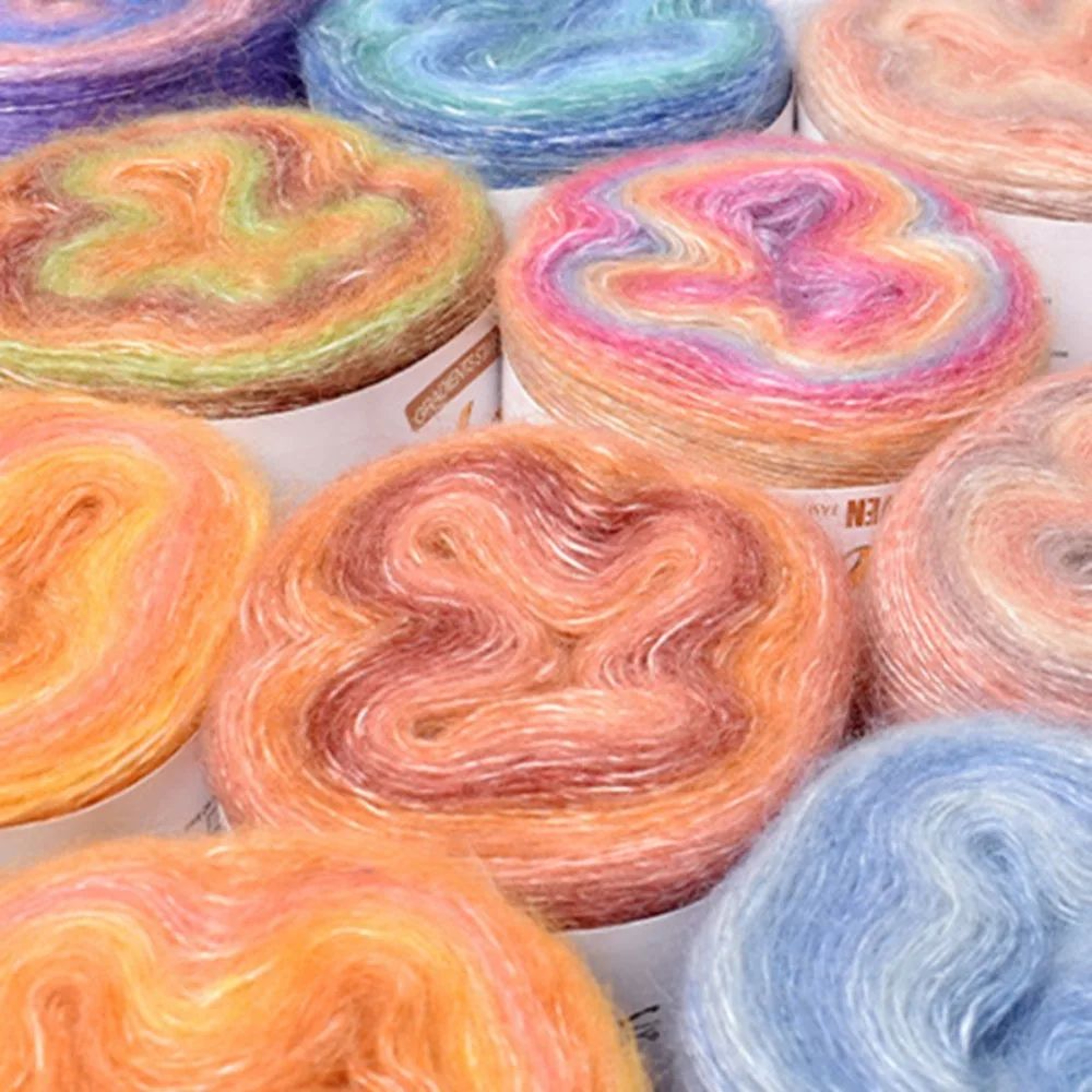 Rainbow Gradient Cotton Blend Crochet Yarn 0