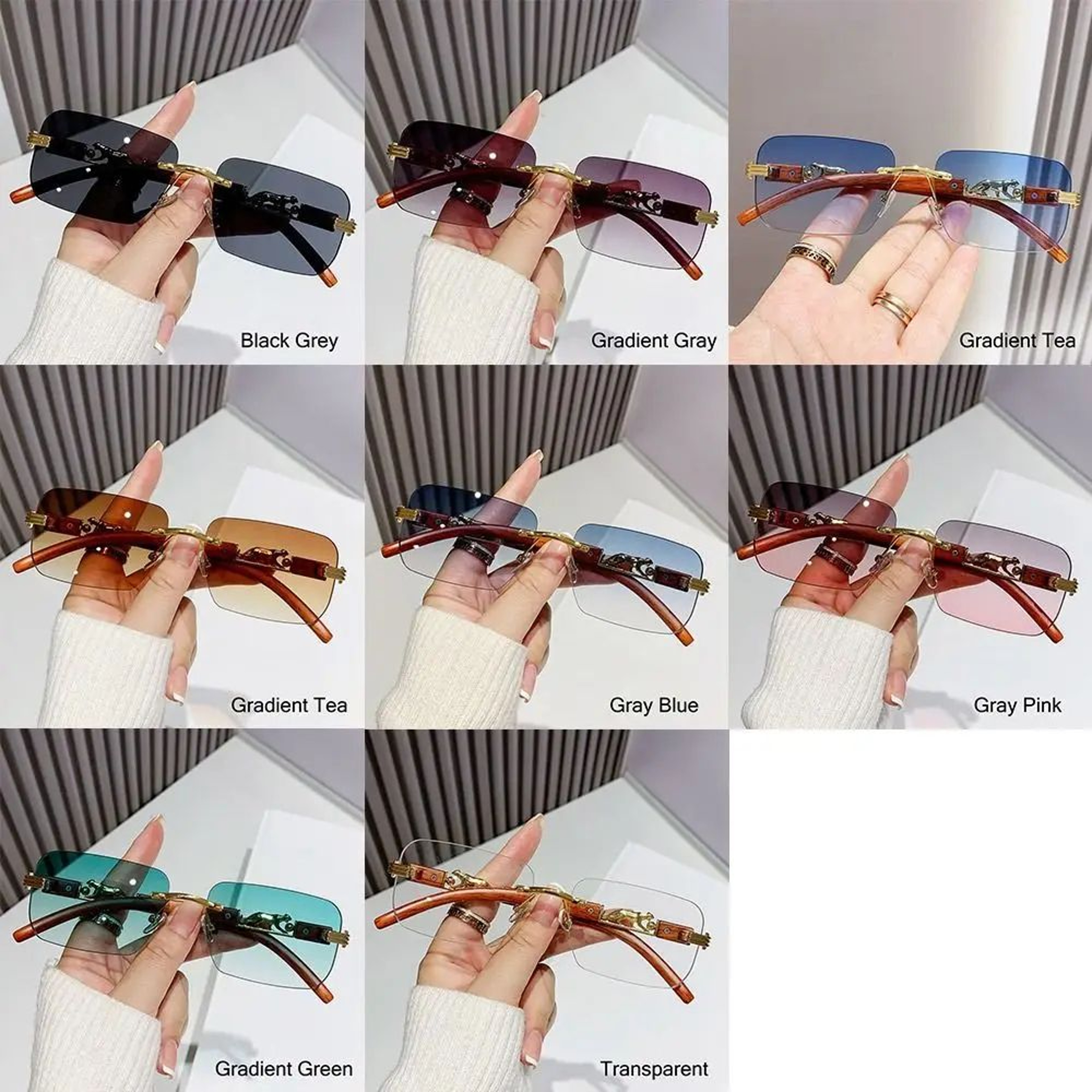 EdgeLux Rimless Retro Sunglasses 4