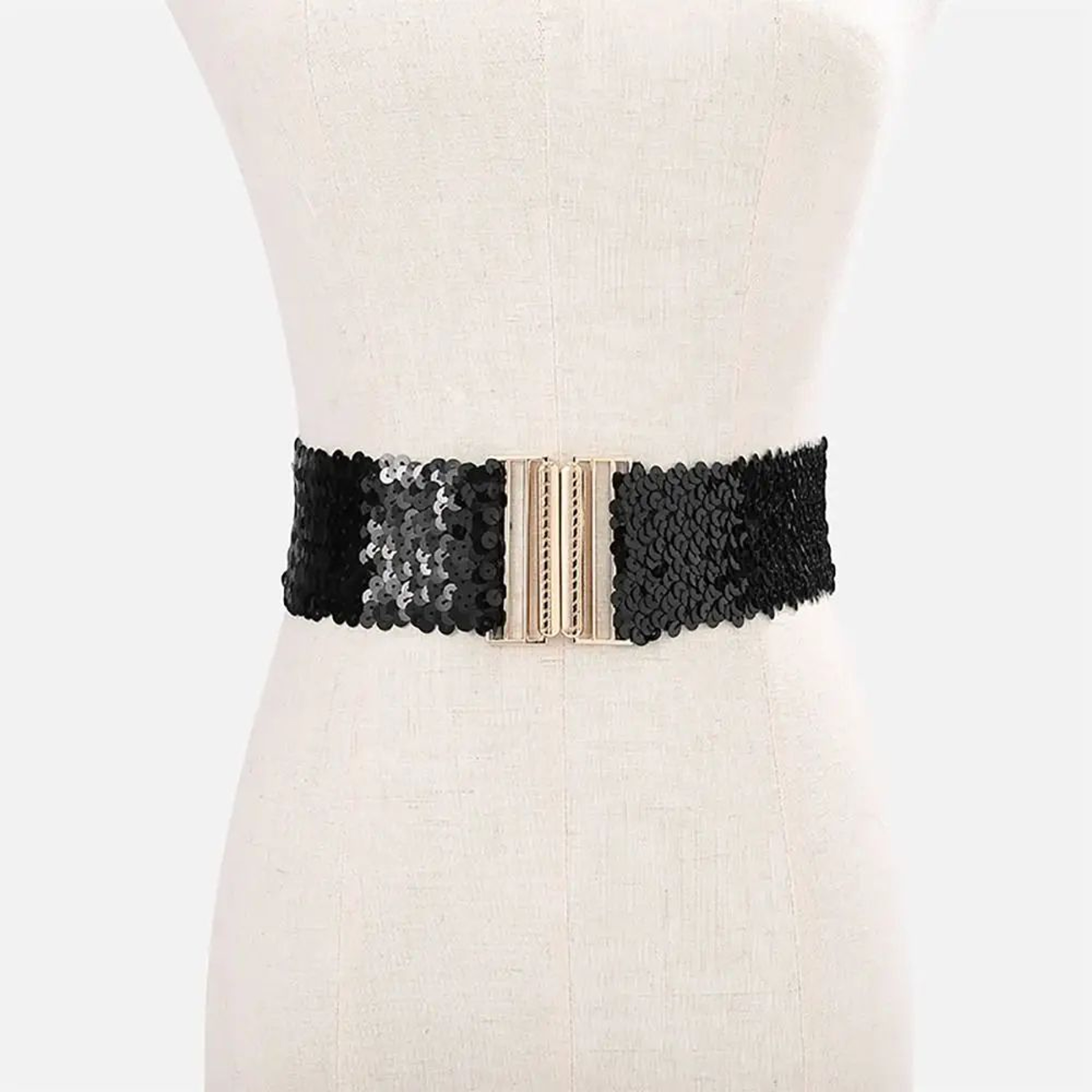 GlamCurve Sequin Stretch Waist Belt 1