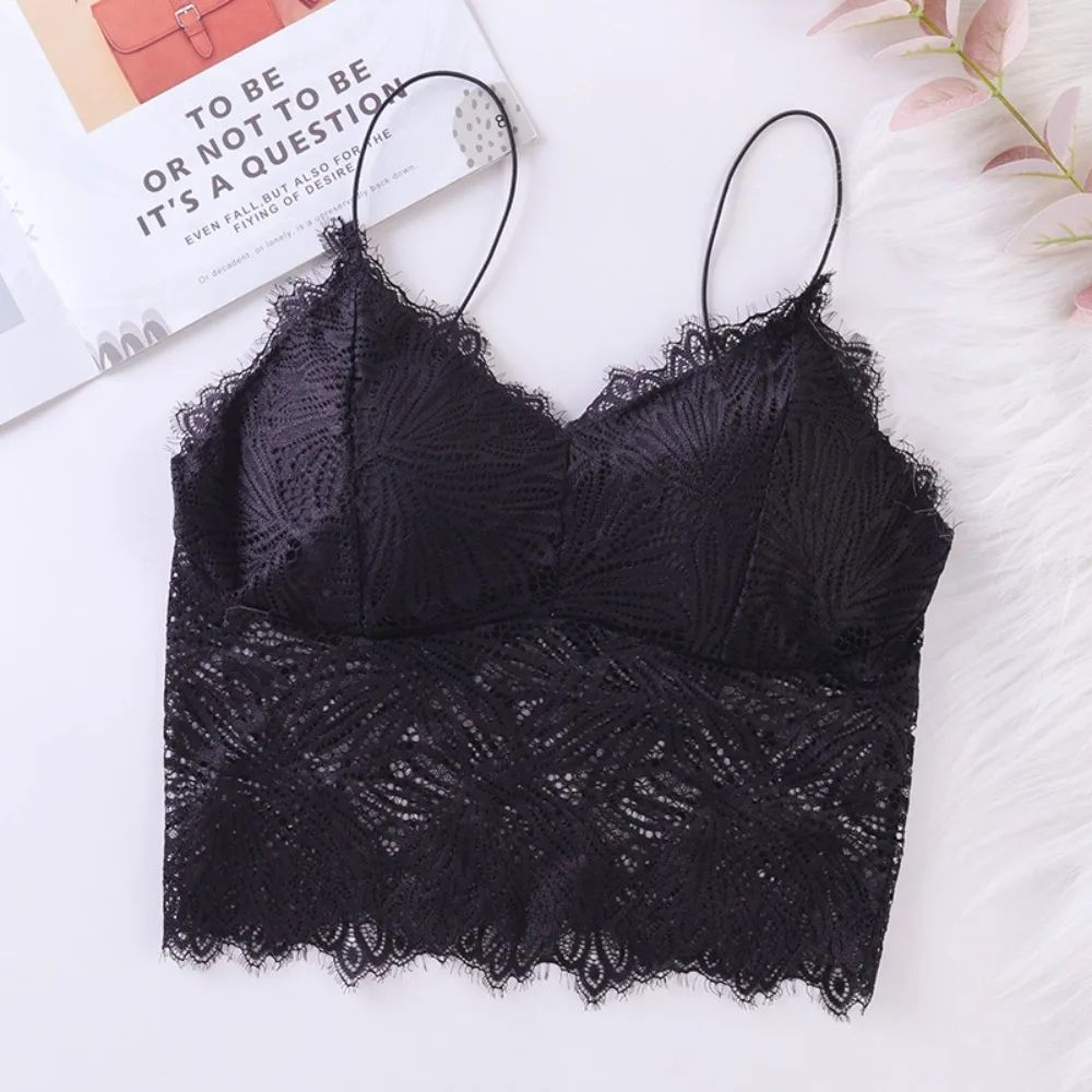 LaceGlow Sleeveless Crop Tank Bralette Top 3