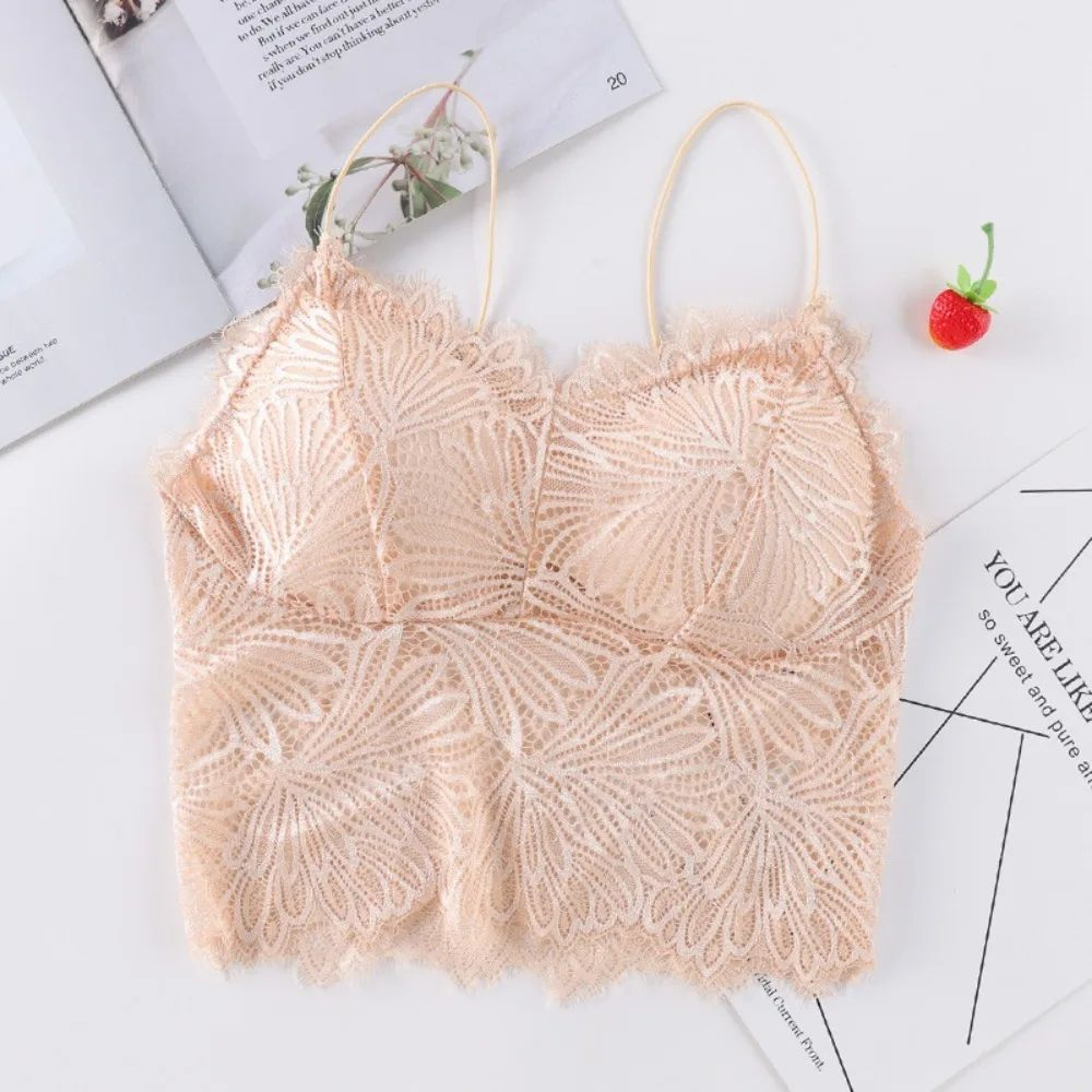 LaceGlow Sleeveless Crop Tank Bralette Top 13