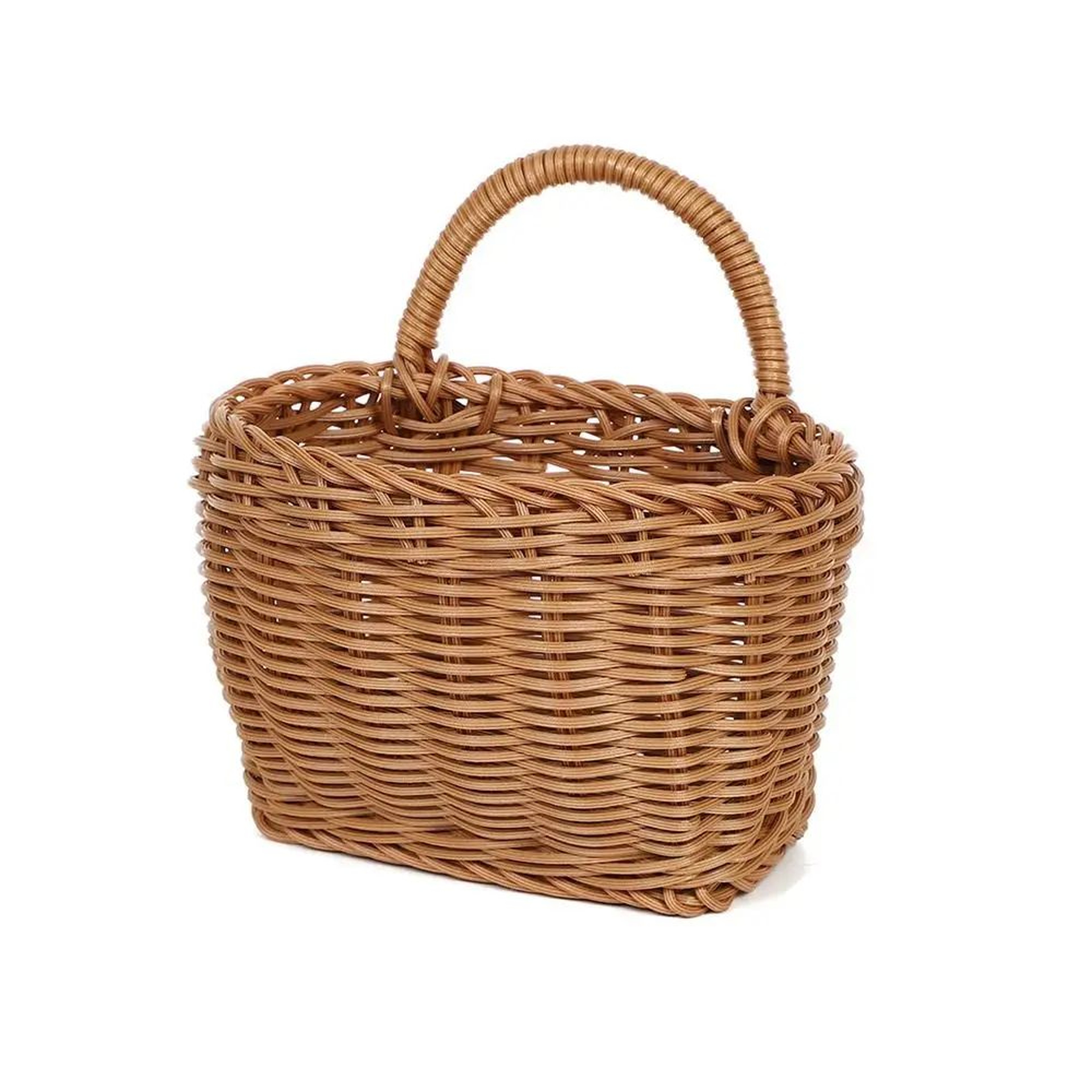 Handwoven Rattan Style Hanging Storage Basket 2