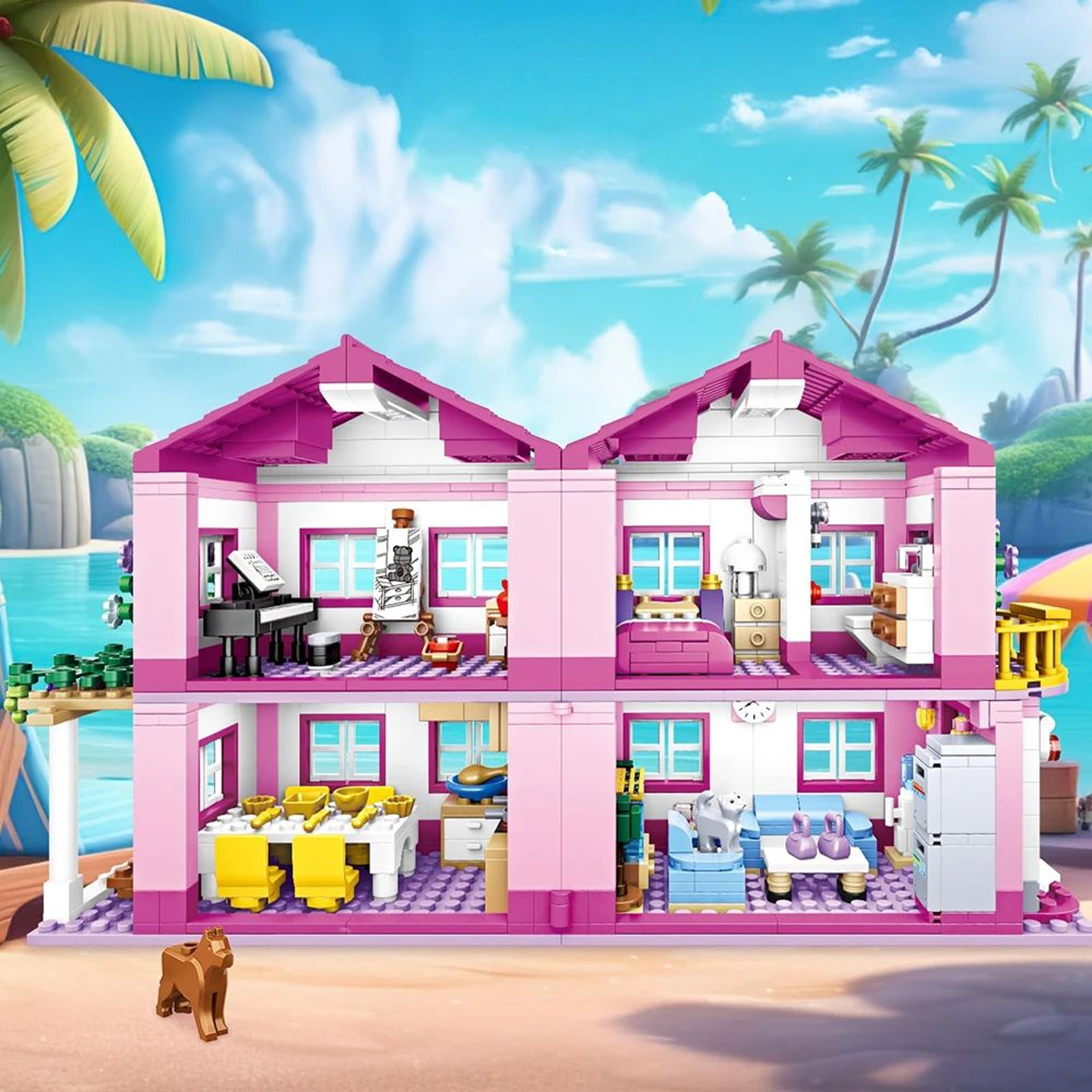 Summer Holiday Villa Castle Building Block Set 3