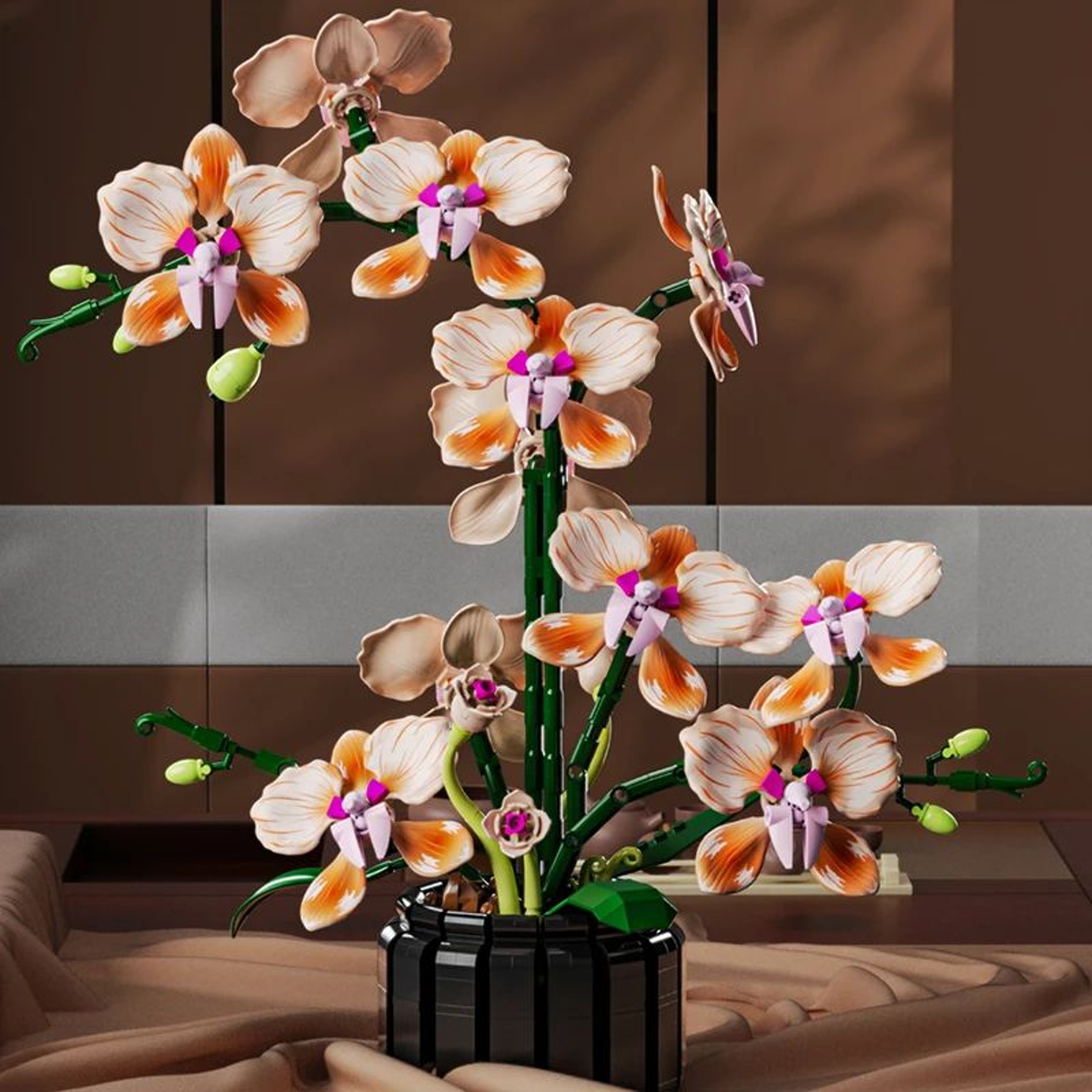 Orchid Flower Bouquet Building Blocks Set 0