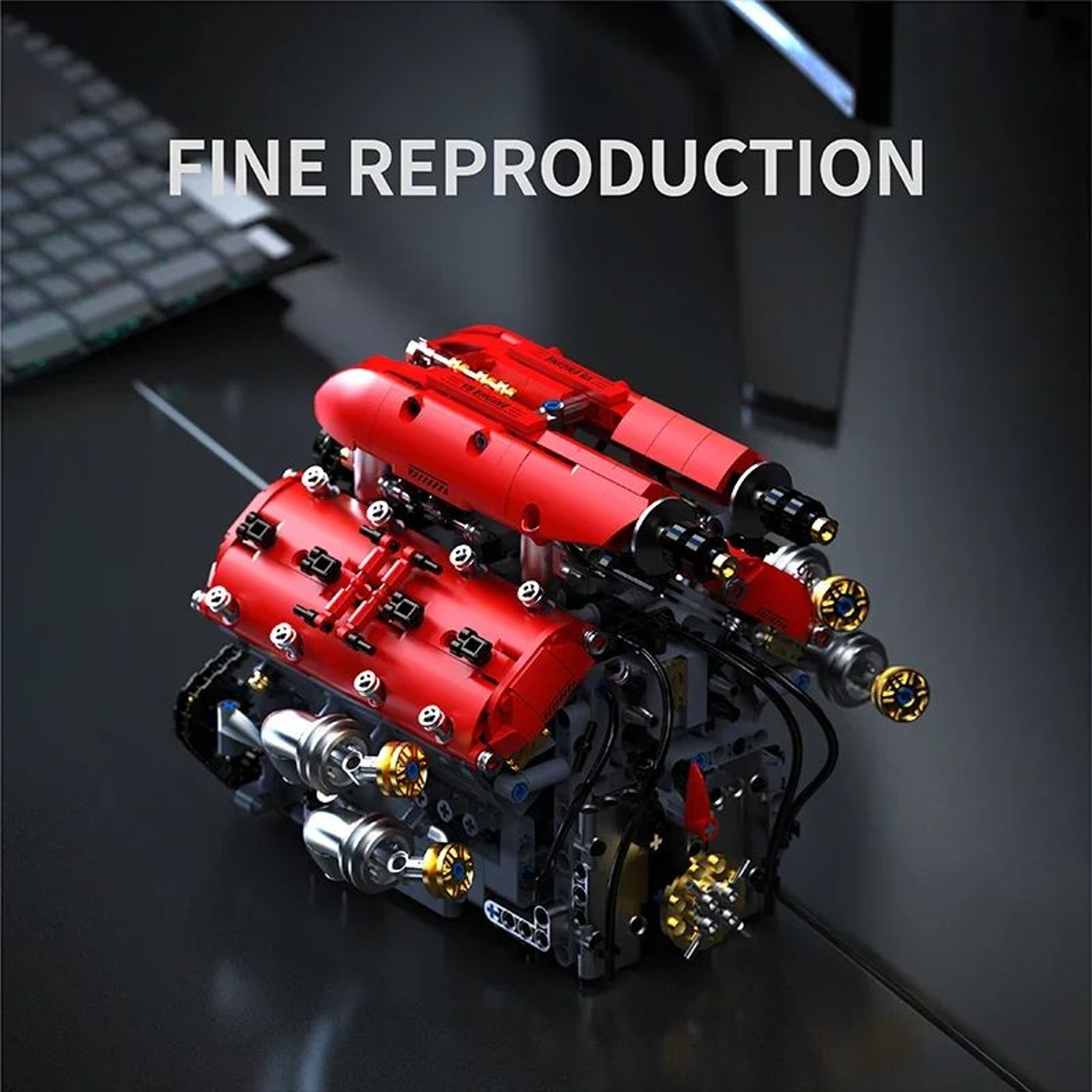 Technical V8 Engine Building Blocks Set 4