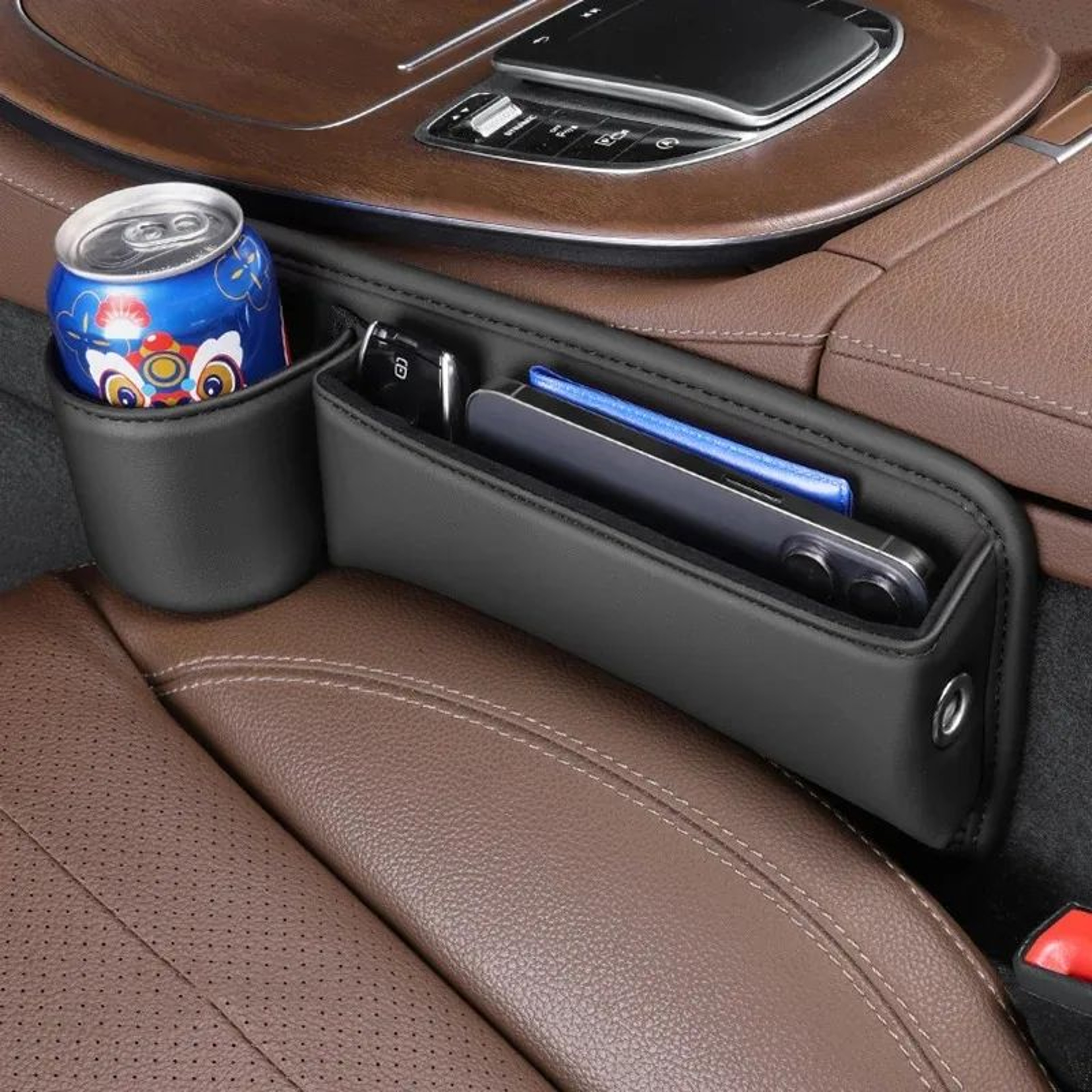 Universal Car Seat Storage Organizer With Cup And Phone Holder 4
