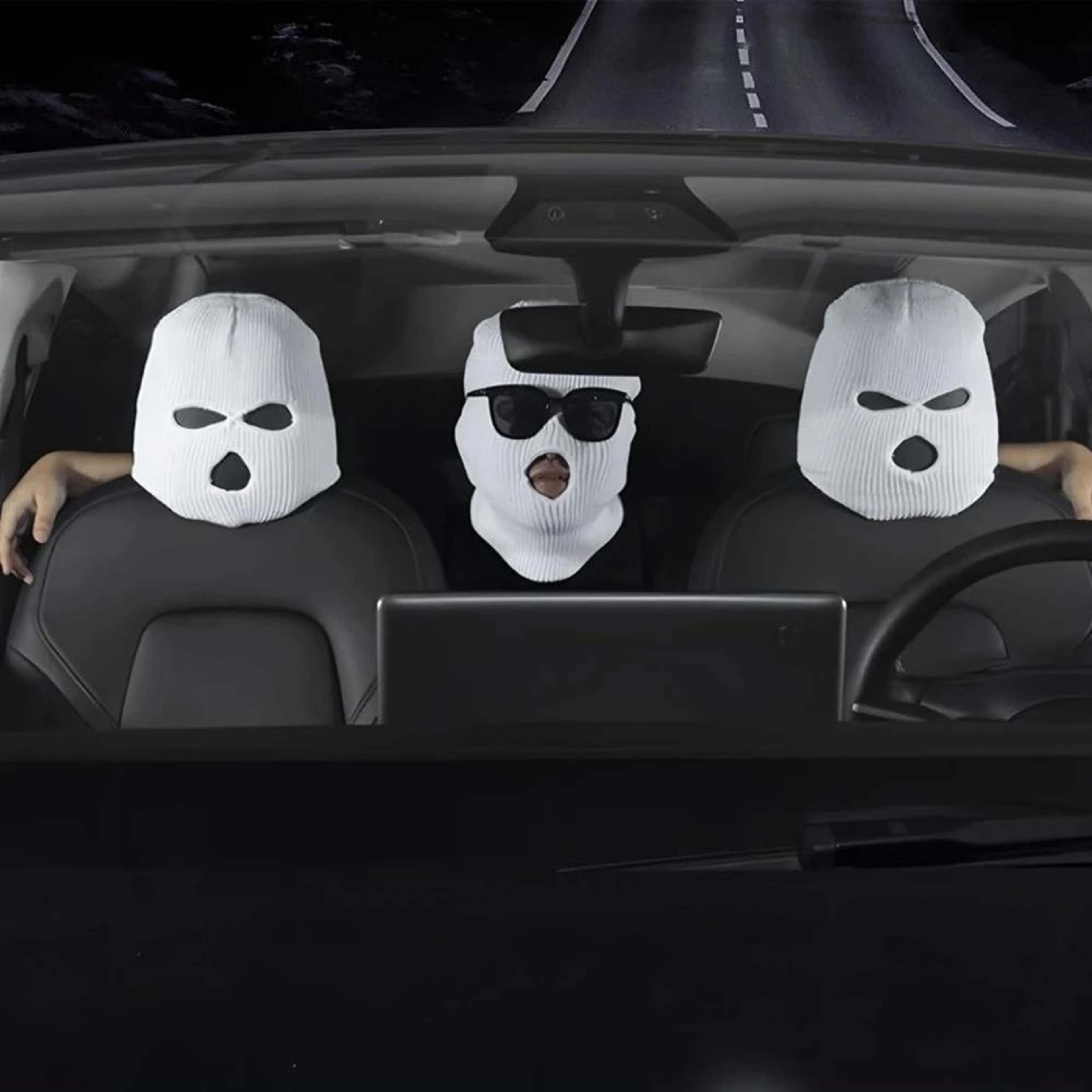 Funny Ski Mask Car Headrest Cover 5