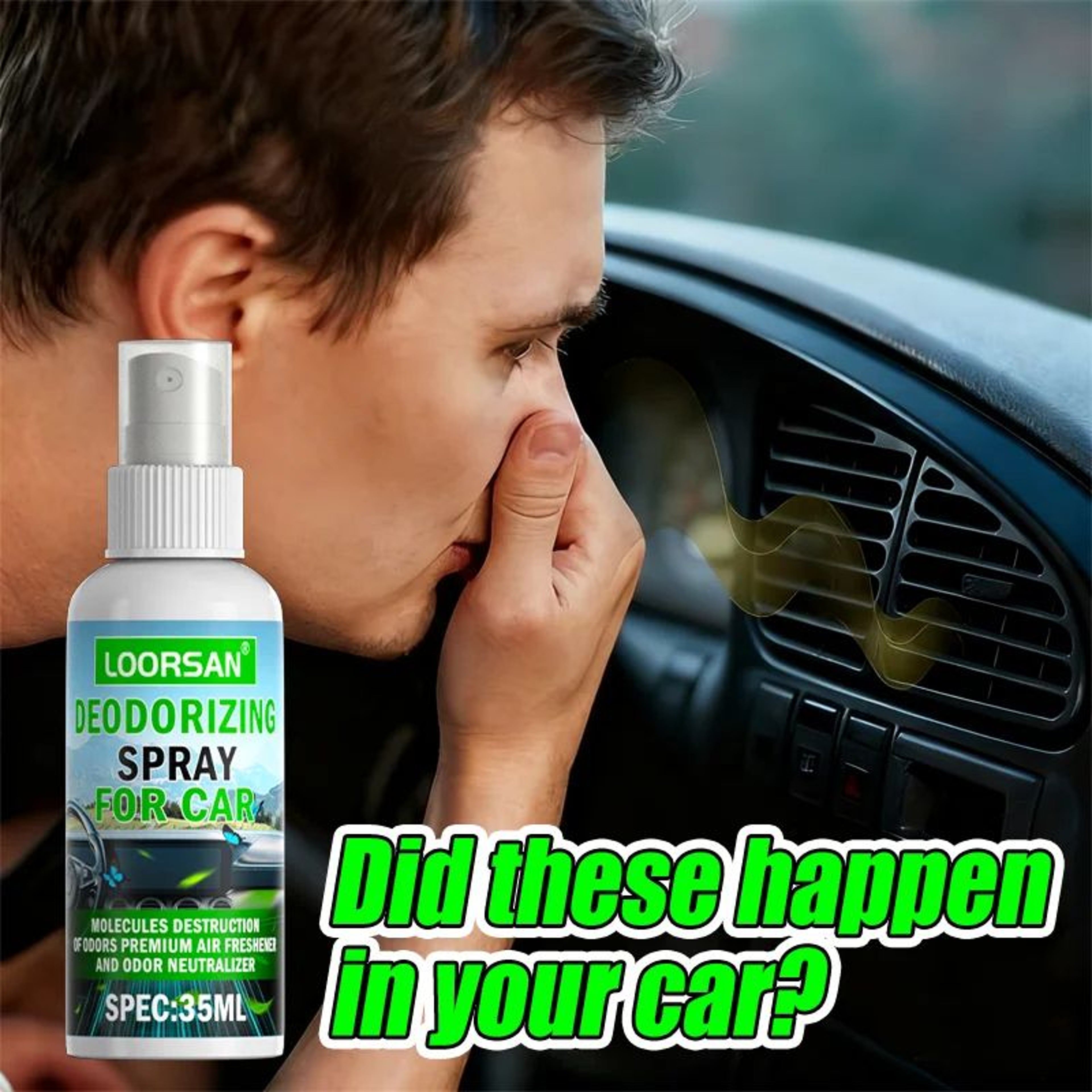 LOORSAN Car Deodorizing Spray Smoke Odor Eliminator 1
