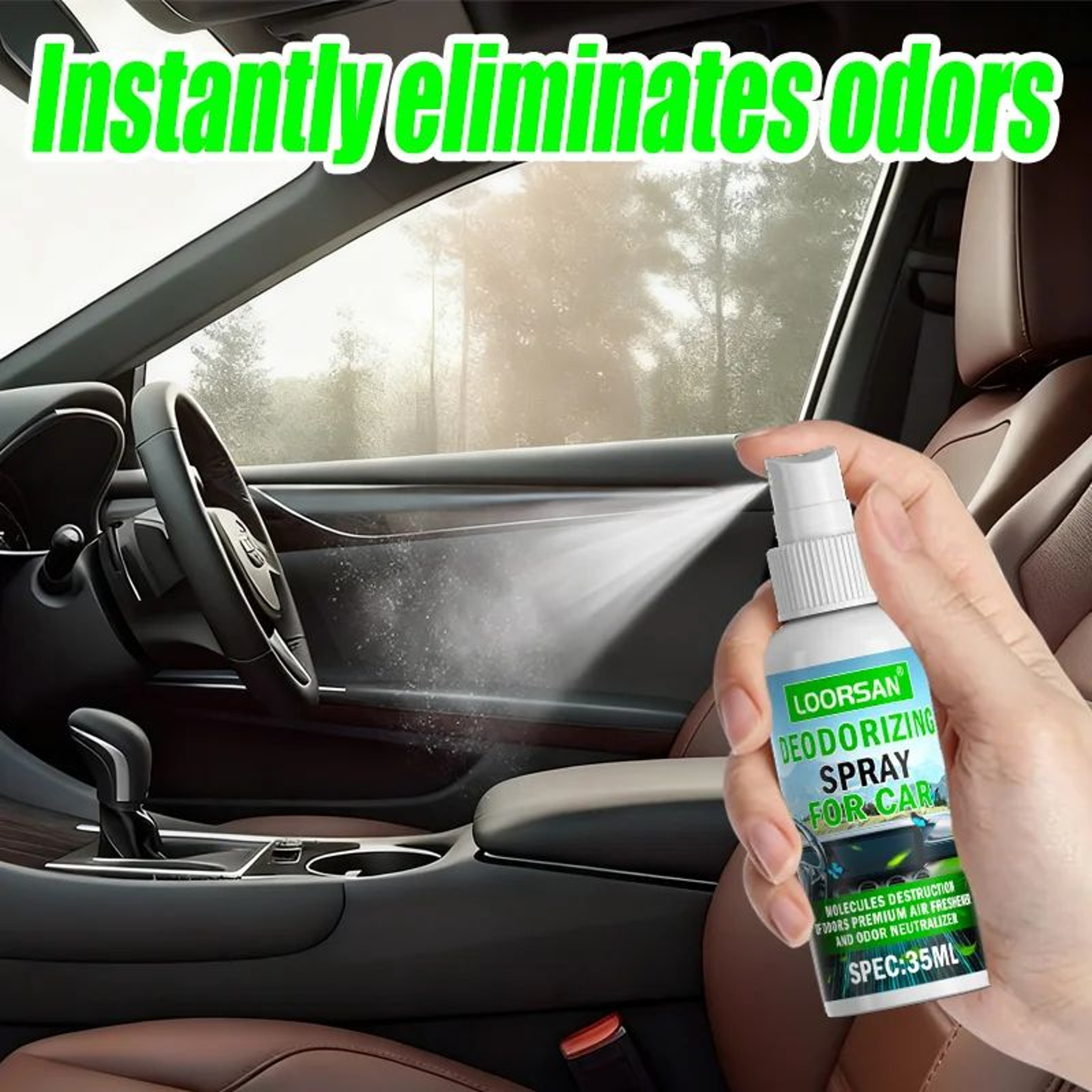 LOORSAN Car Deodorizing Spray Smoke Odor Eliminator 5