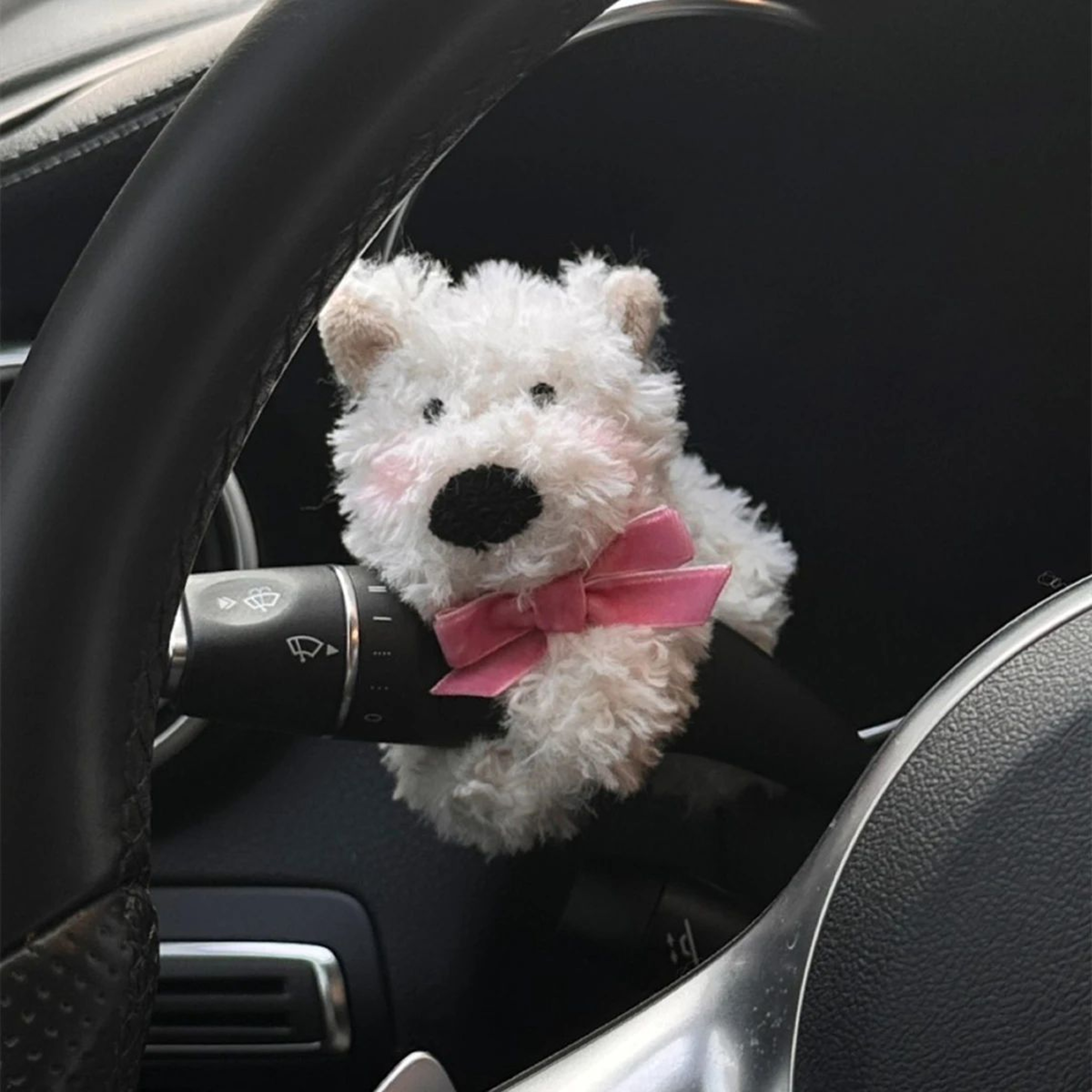 Cute Plush Puppy Car Interior Decoration For Steering Column 7