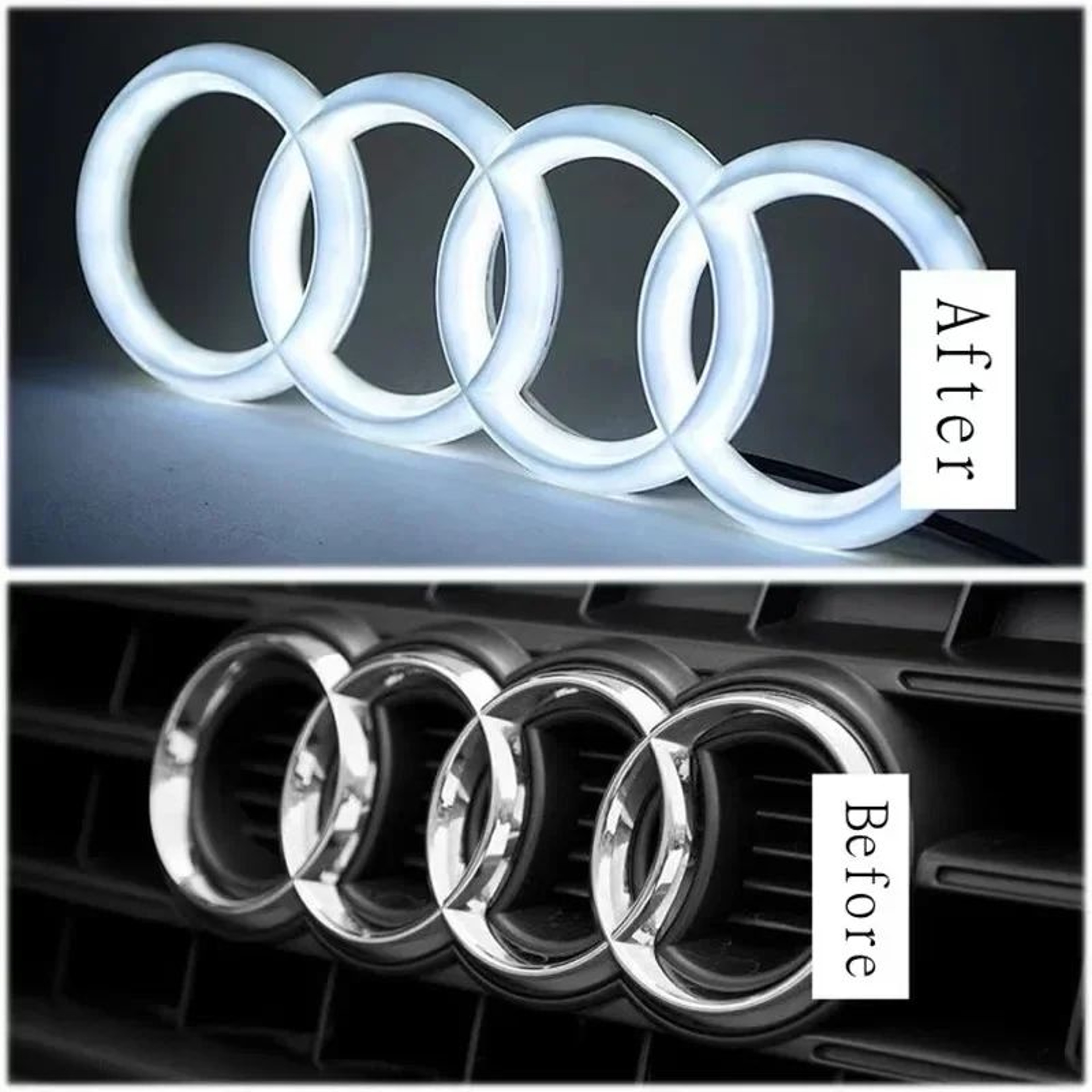 LED Front Grill Emblem Light For Audi Car Logo Styling 4