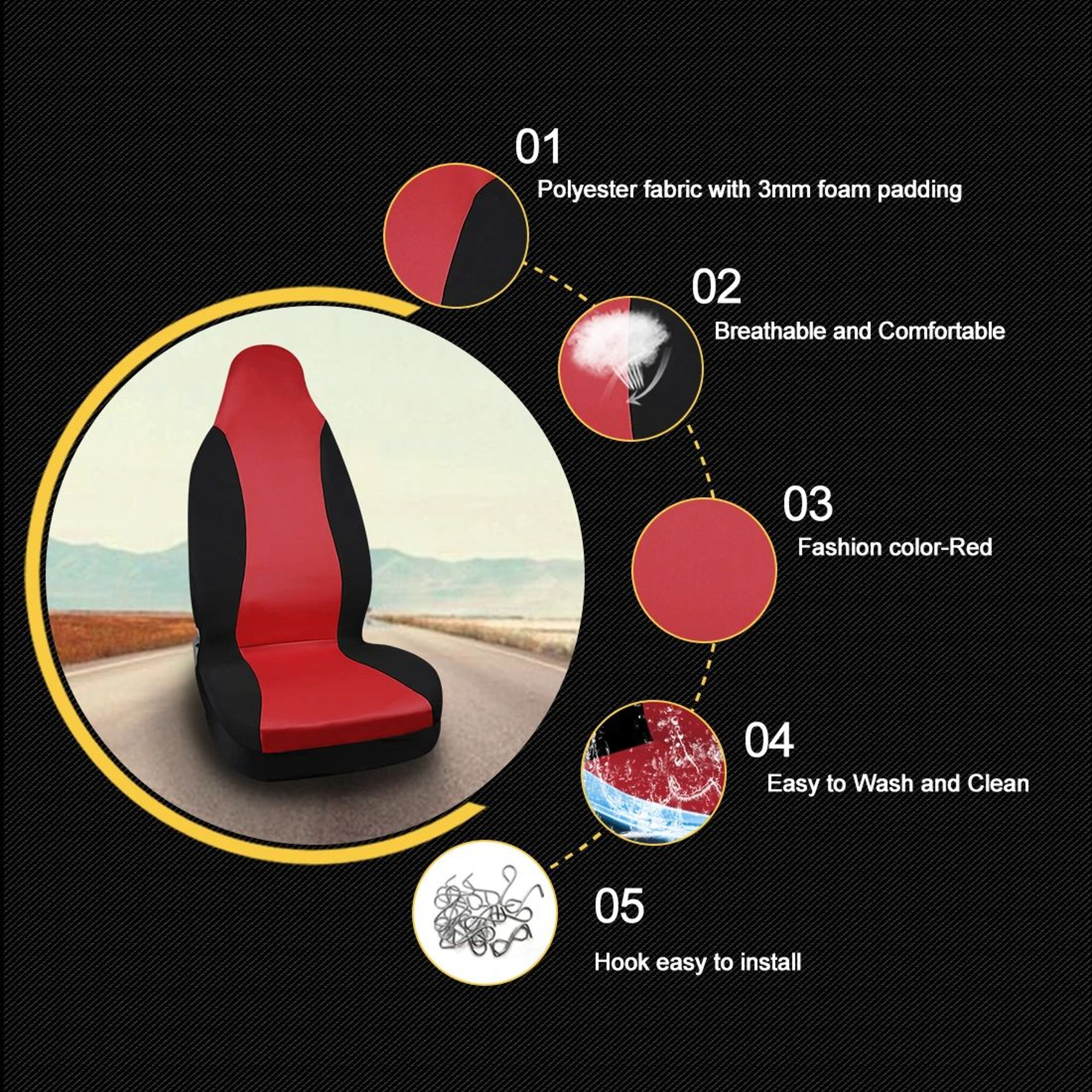 Universal Bucket Car Seat Covers Set 2