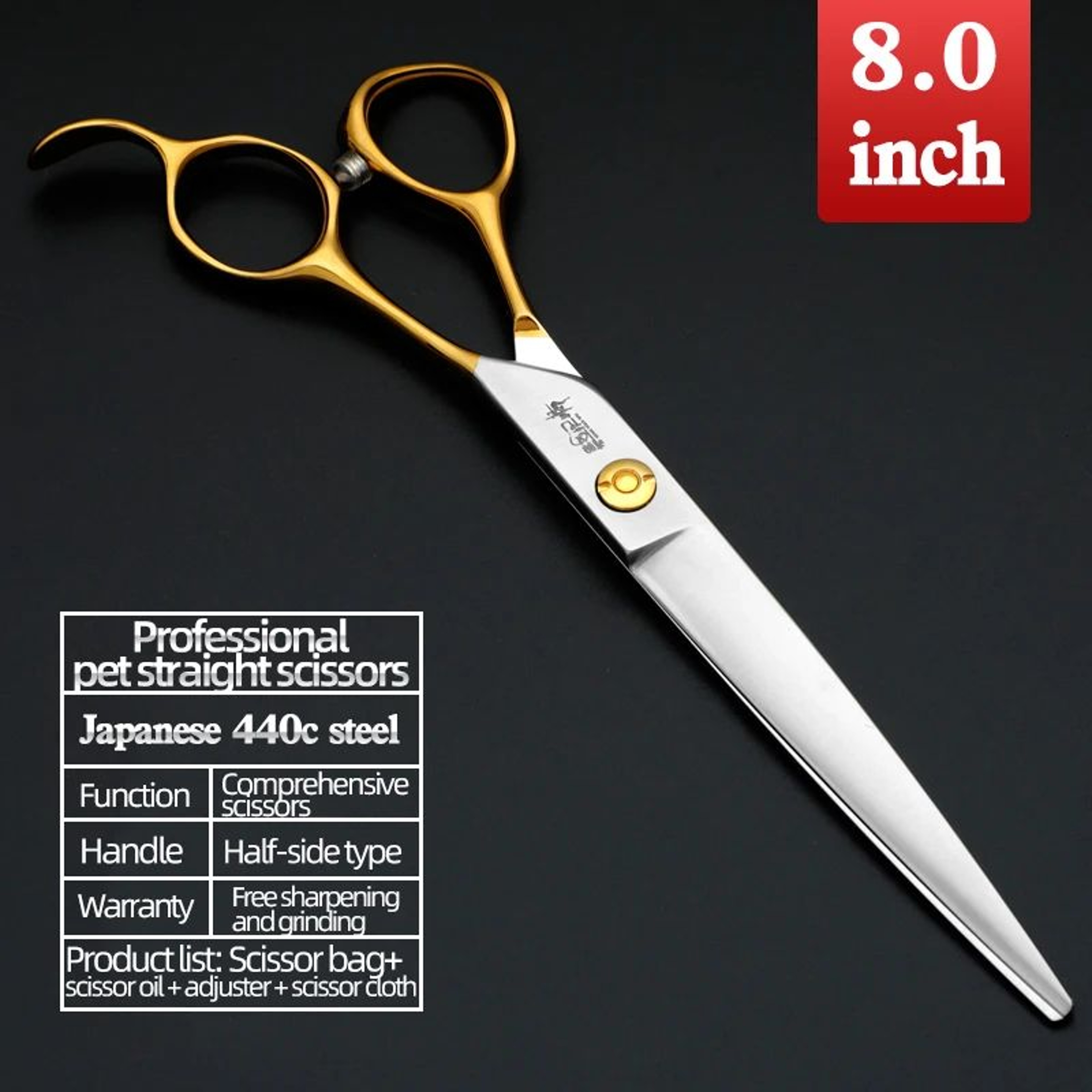 Professional 440C Pet Grooming Scissors Set 15