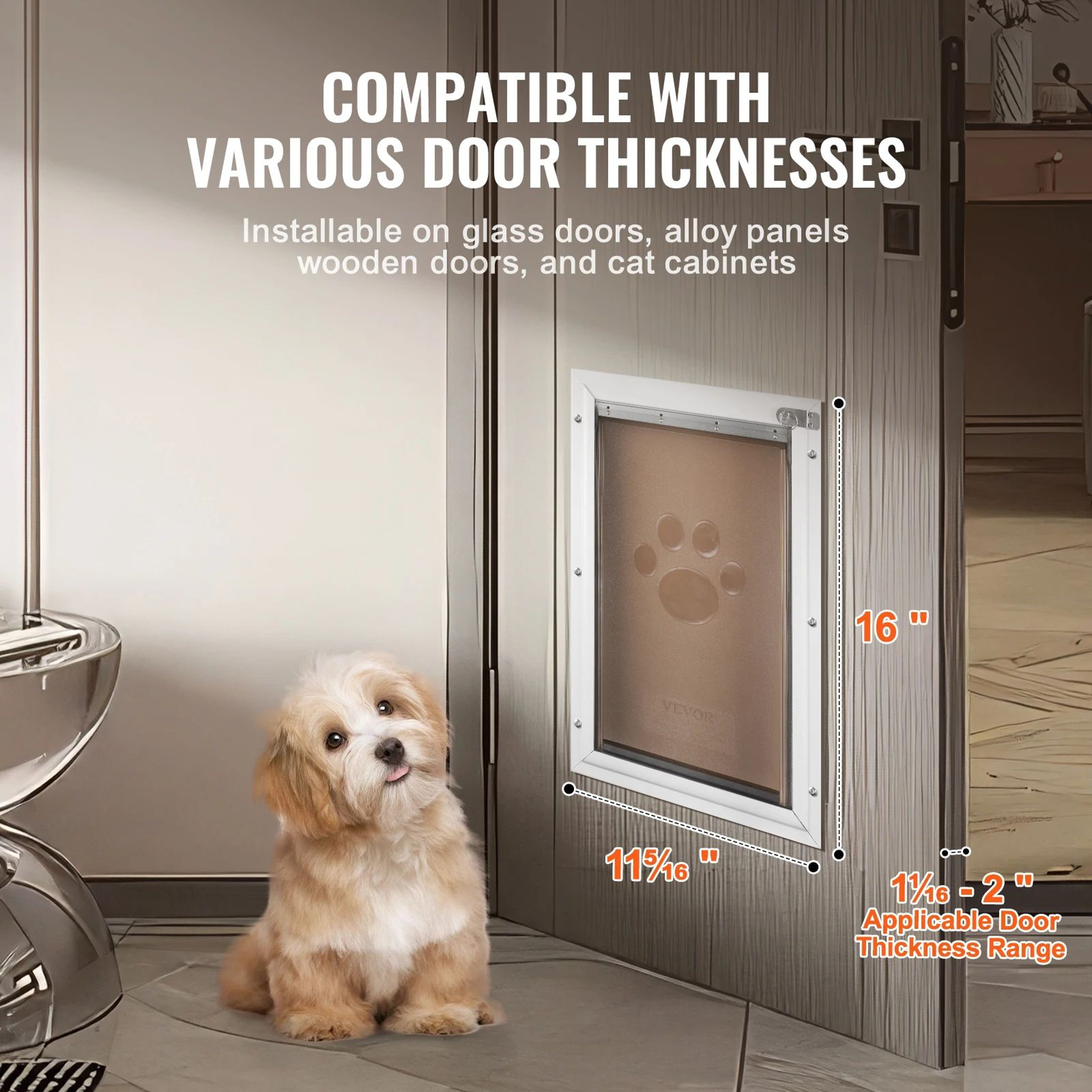 SucceBuy Weatherproof Pet Door With Locking Flap System 3