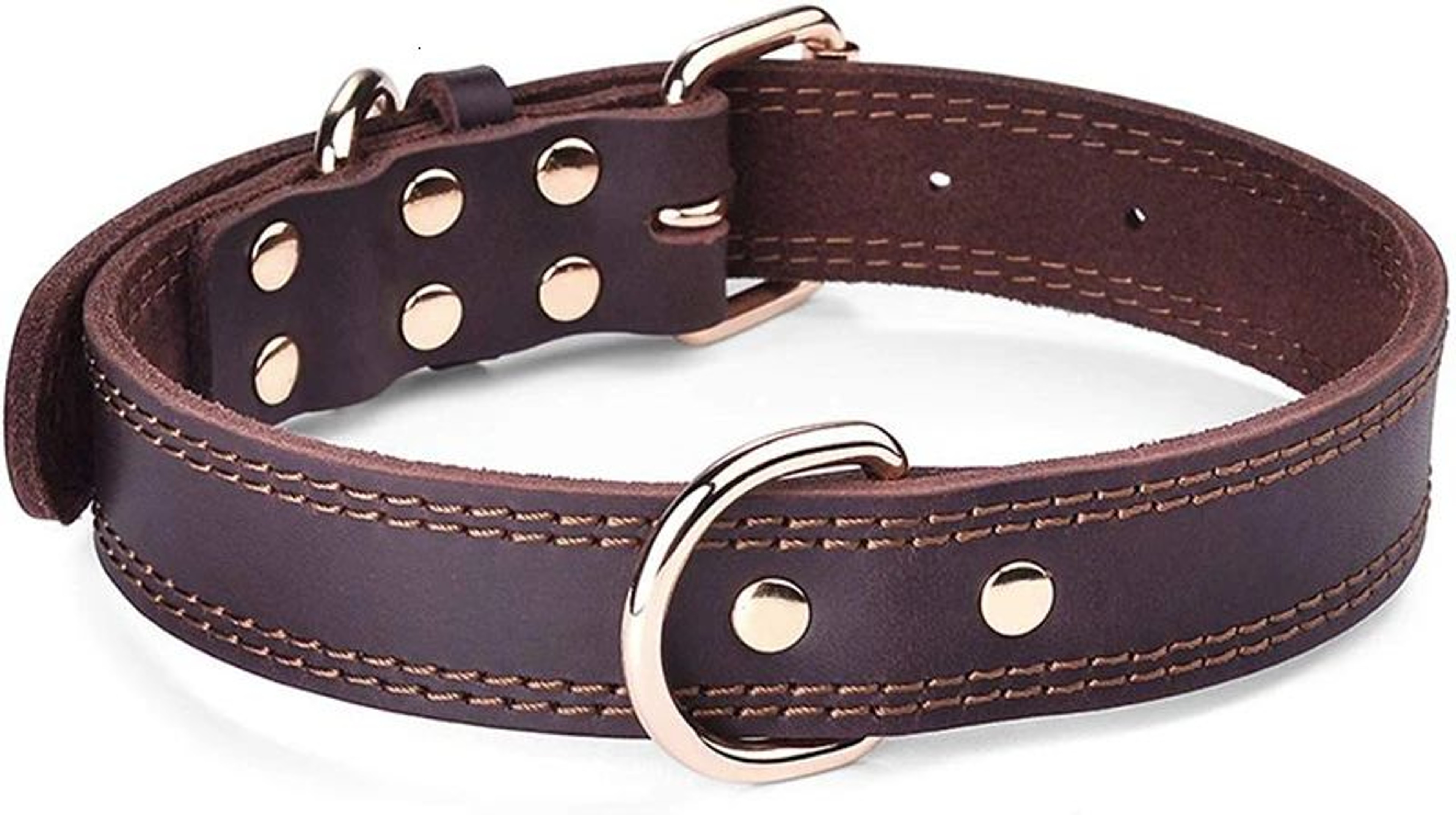 Benepaw Genuine Leather Dog Collar Heavy Duty Vintage Pet Collar 3