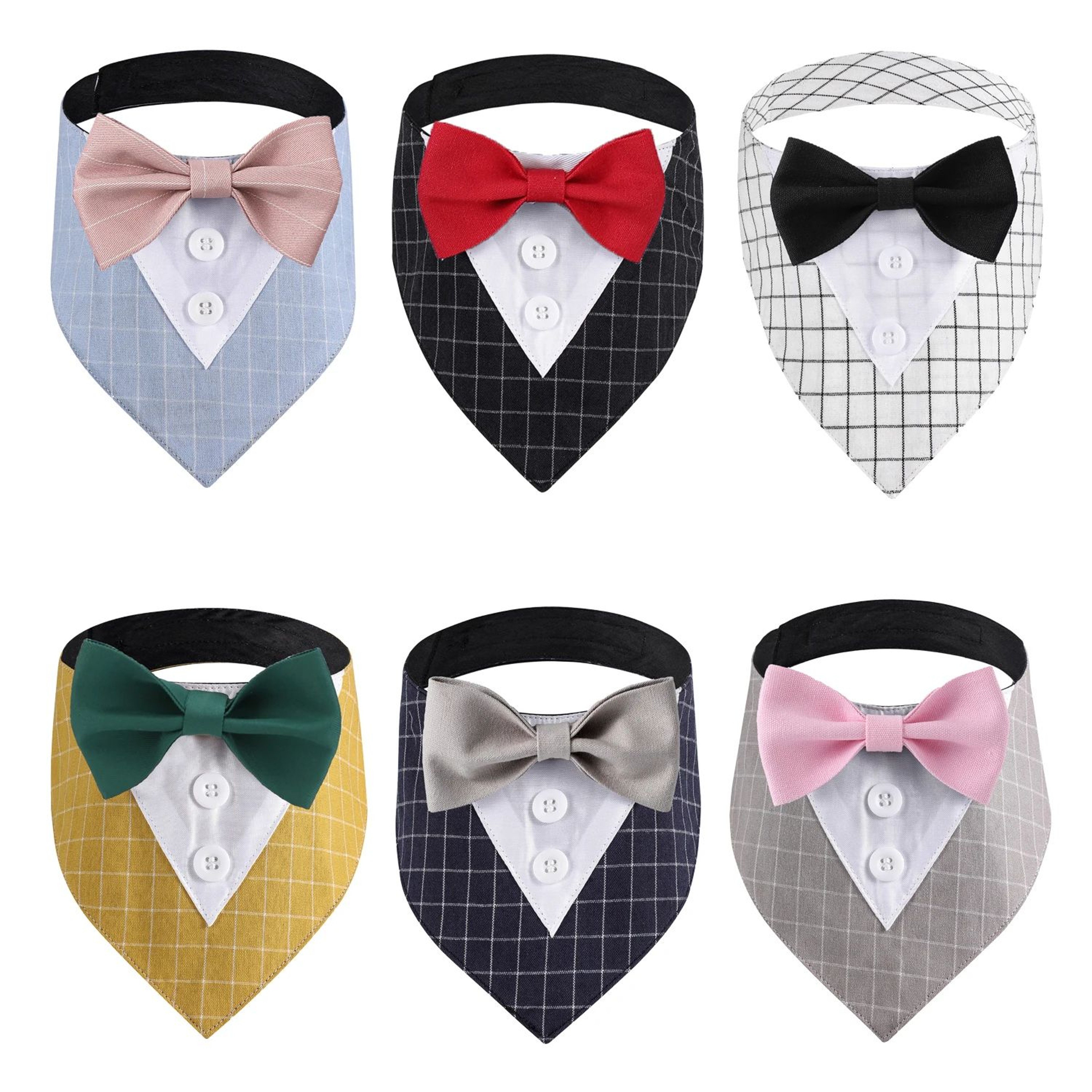 Sucado Wedding Tuxedo Dog Bandana Adjustable Pet Scarf For Parties And Events 0