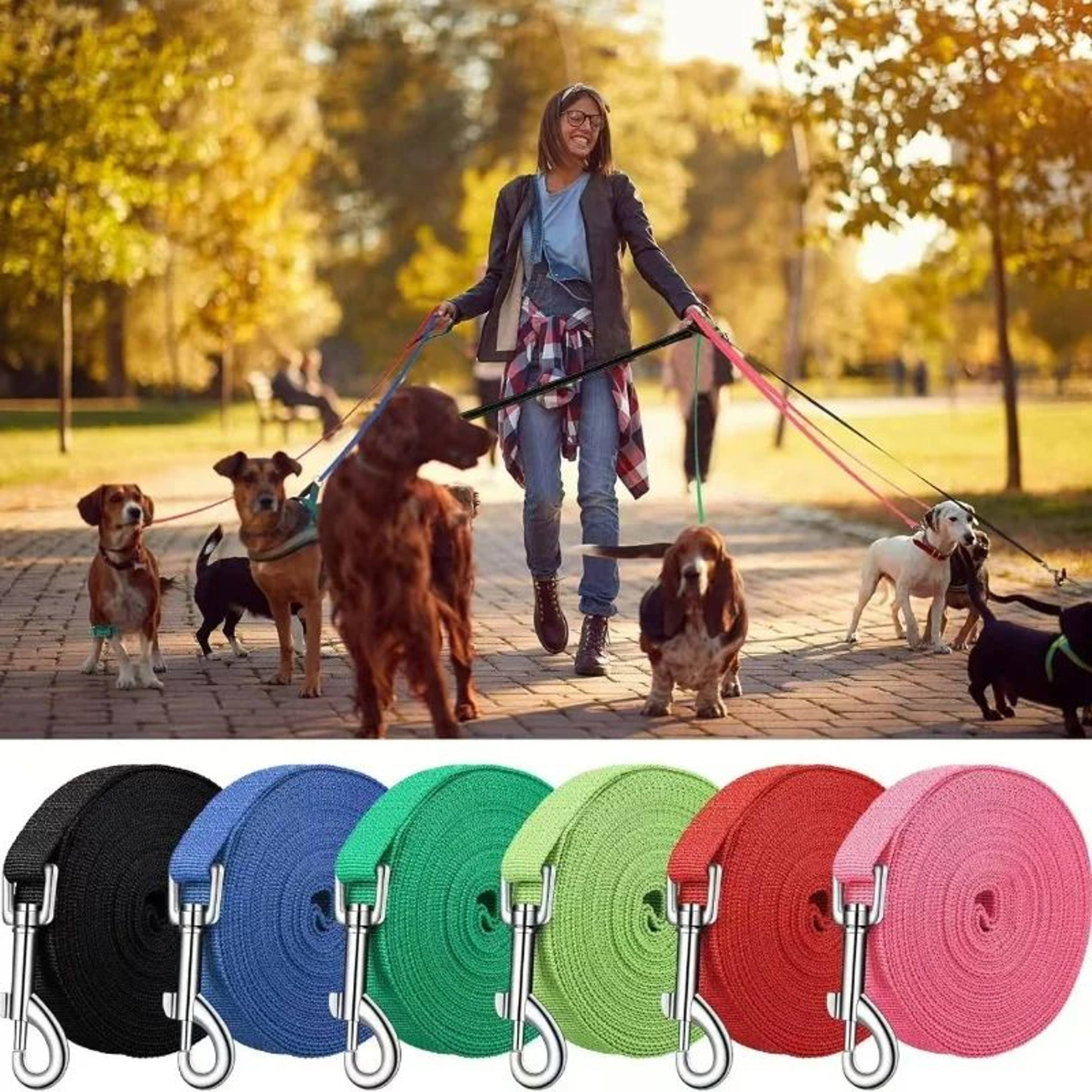 Long Dog Training Leash Adjustable Nylon Pet Walking Lead For Small Medium And Large Dogs 0