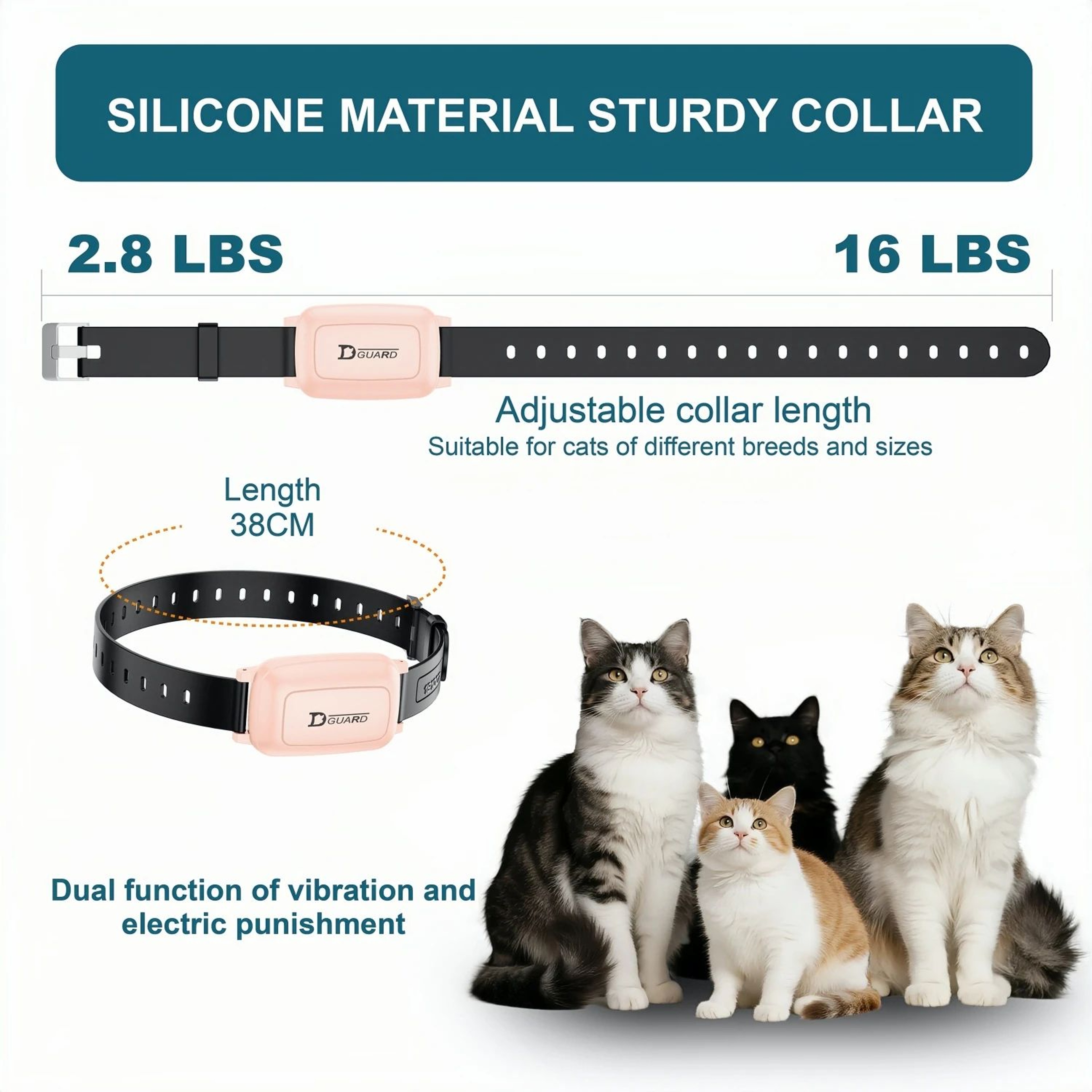 YHLC Automatic Cat Anti Meowing Collar No Shock Vibration Training Collar For Cats 2