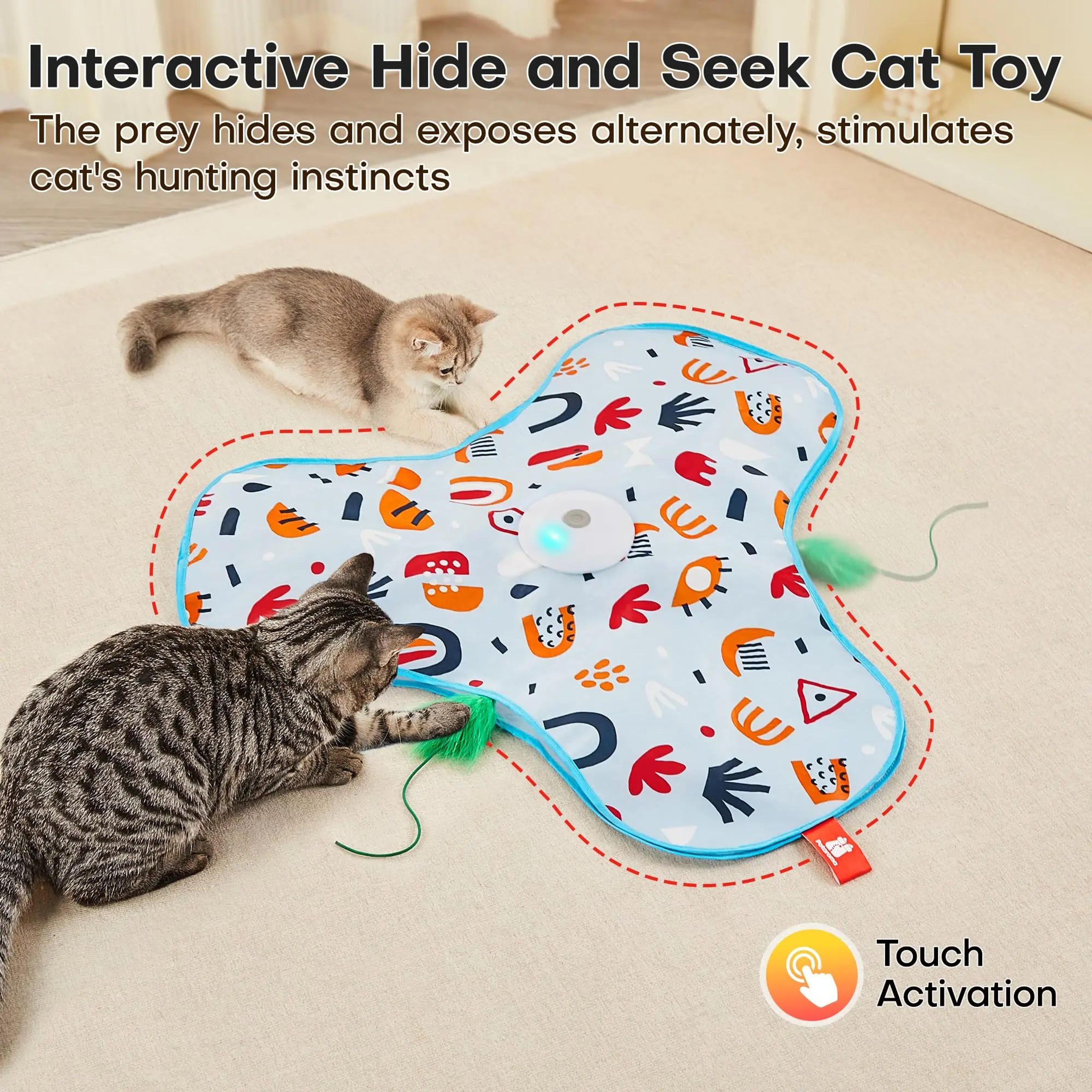 Smart Hide And Seek Cat Toy Interactive Motion Activated Mouse Teaser For Indoor Cats And Kittens 3