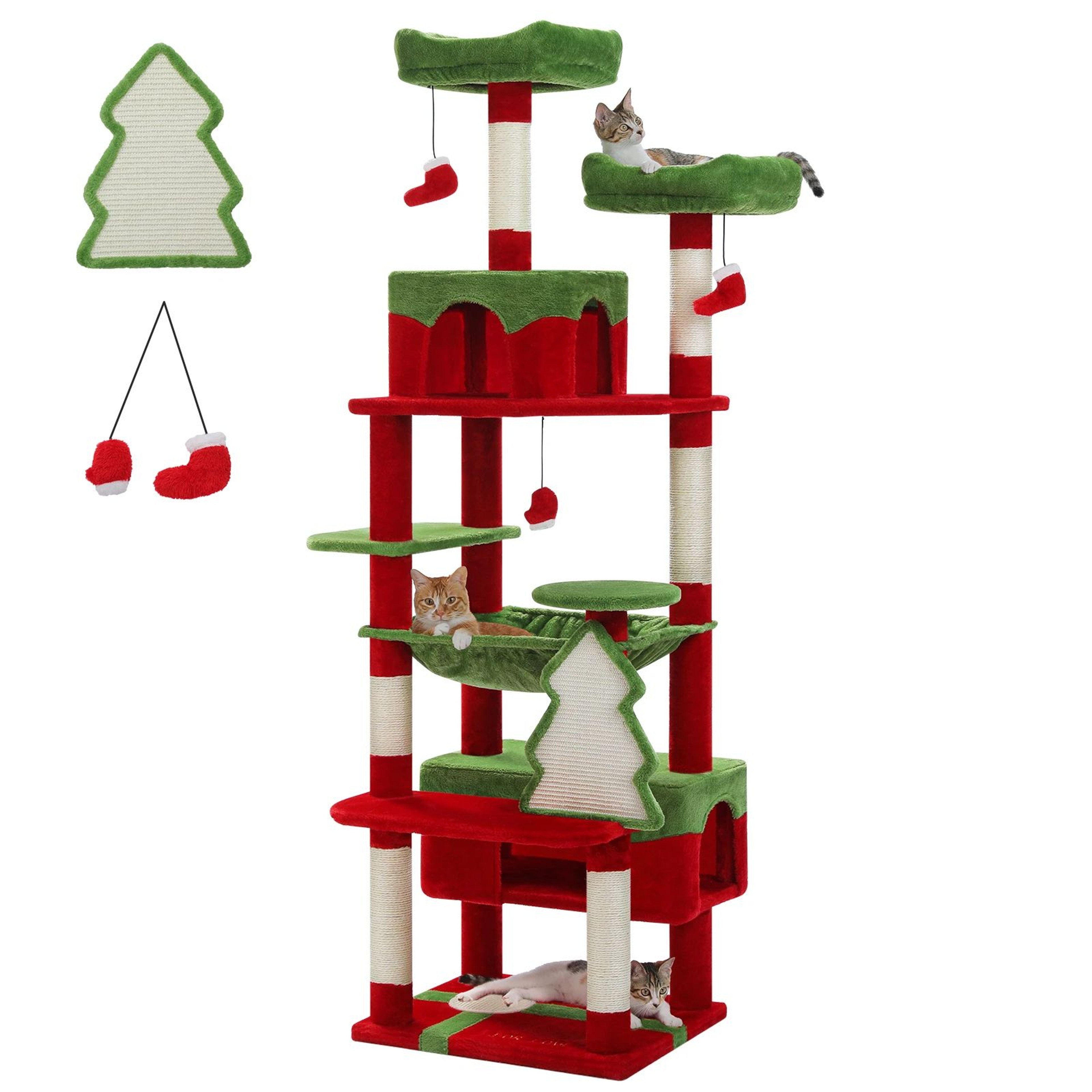 Large Cat Tree Tower With Scratching Posts Hammock Condos And Padded Perches For Indoor Cats 10
