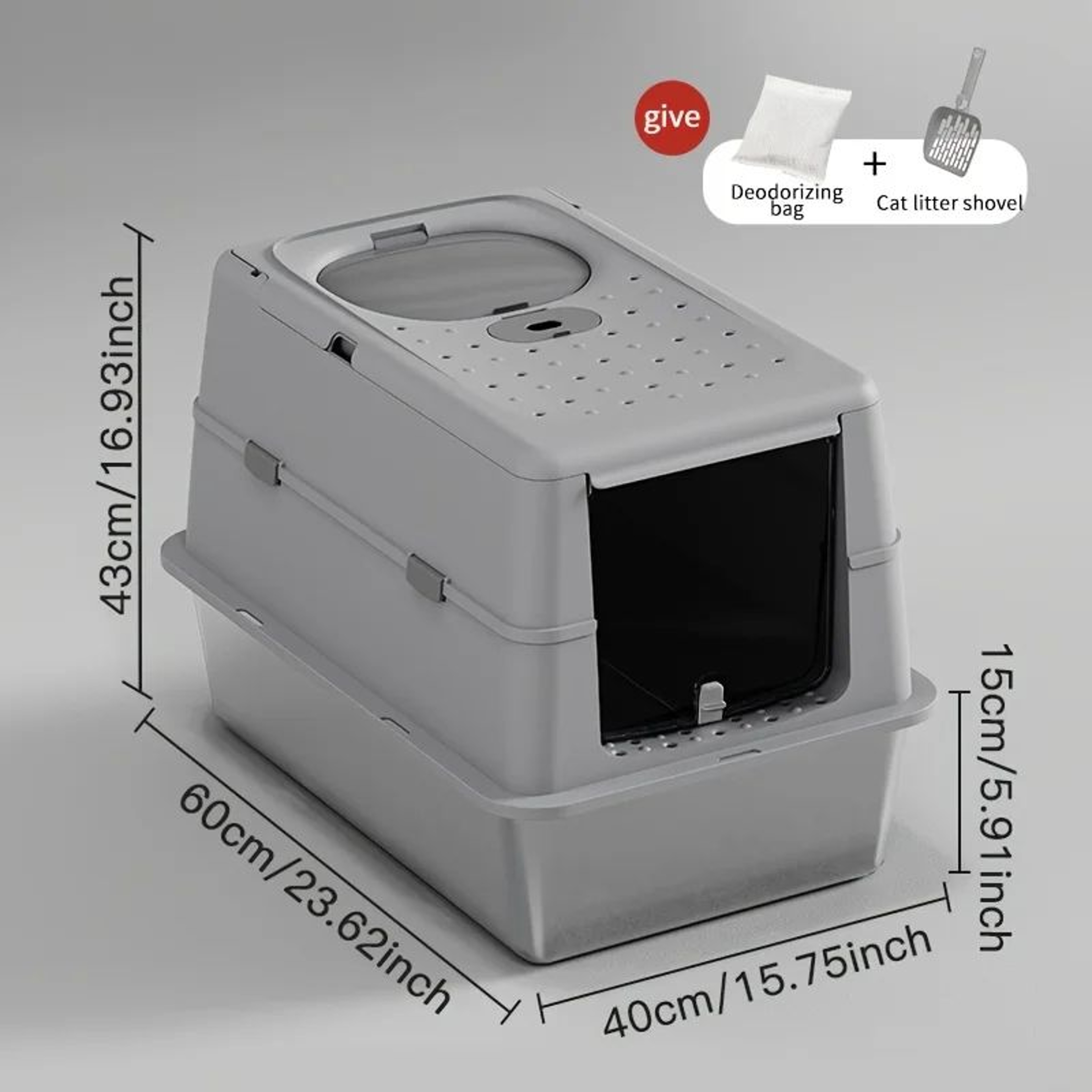 Stainless Steel Covered Cat Litter Box With Non Slip Mat 7