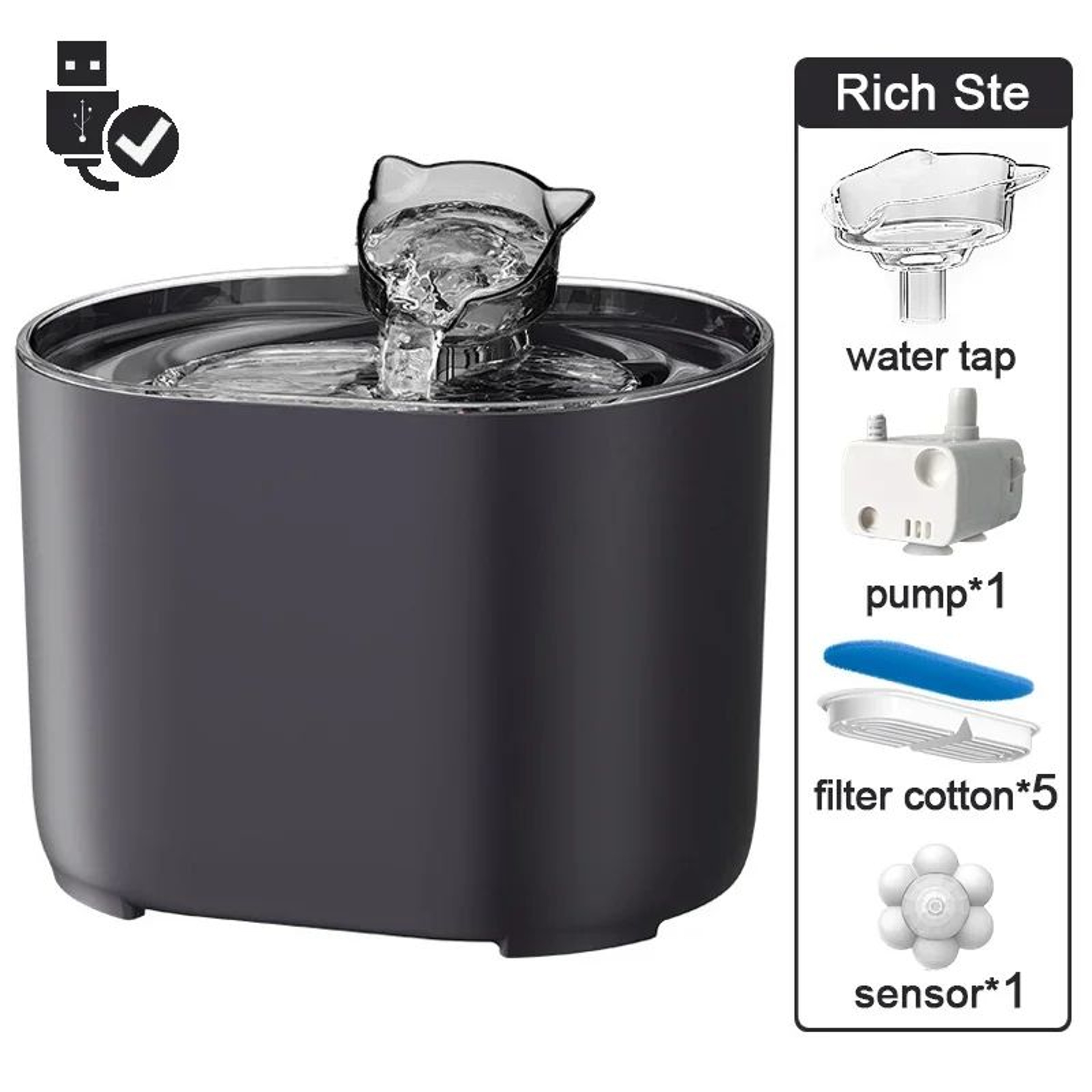 FreshFlow Automatic Cat Water Fountain 13