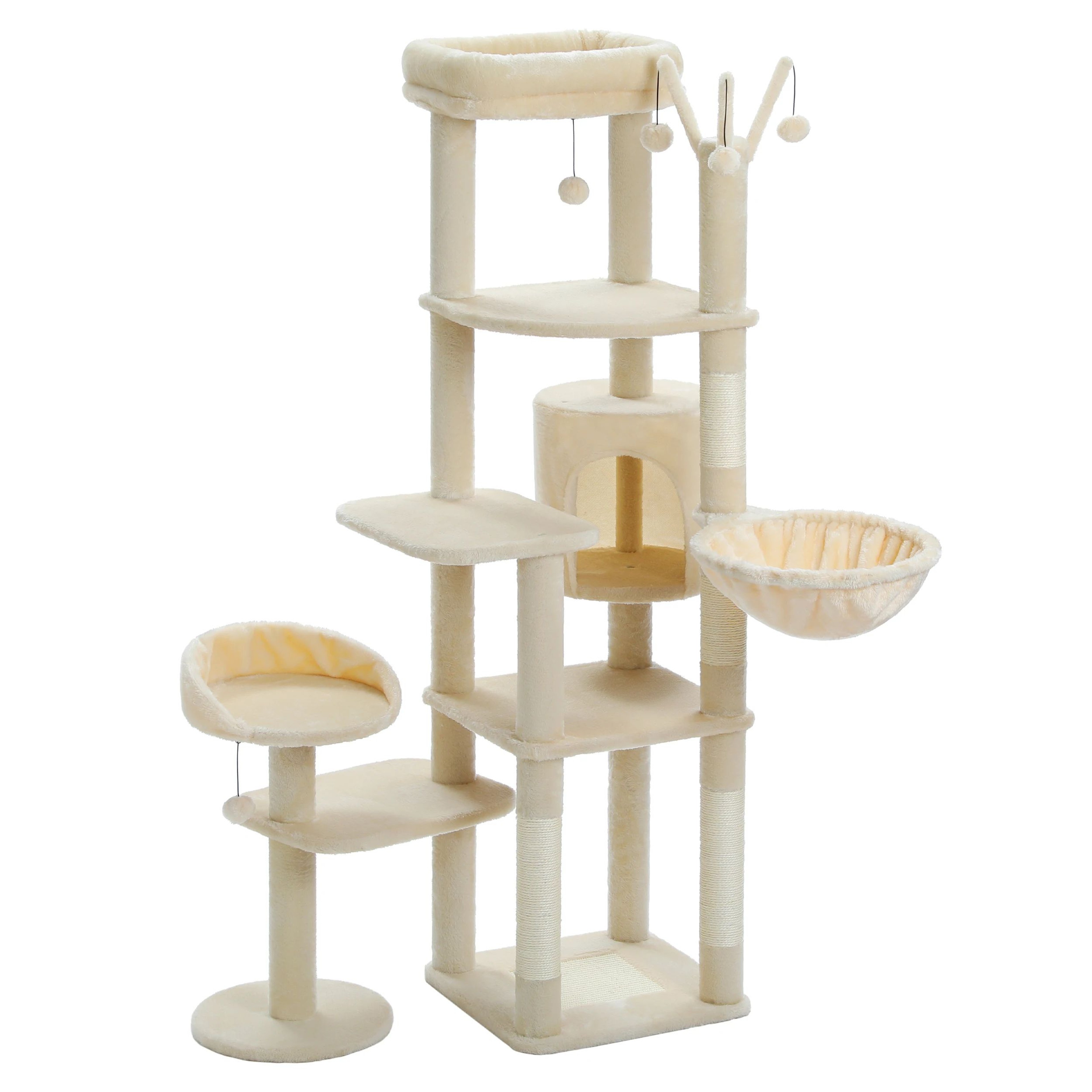 Large Cat Tree Tower With Big Hammock And Scratching Posts 7