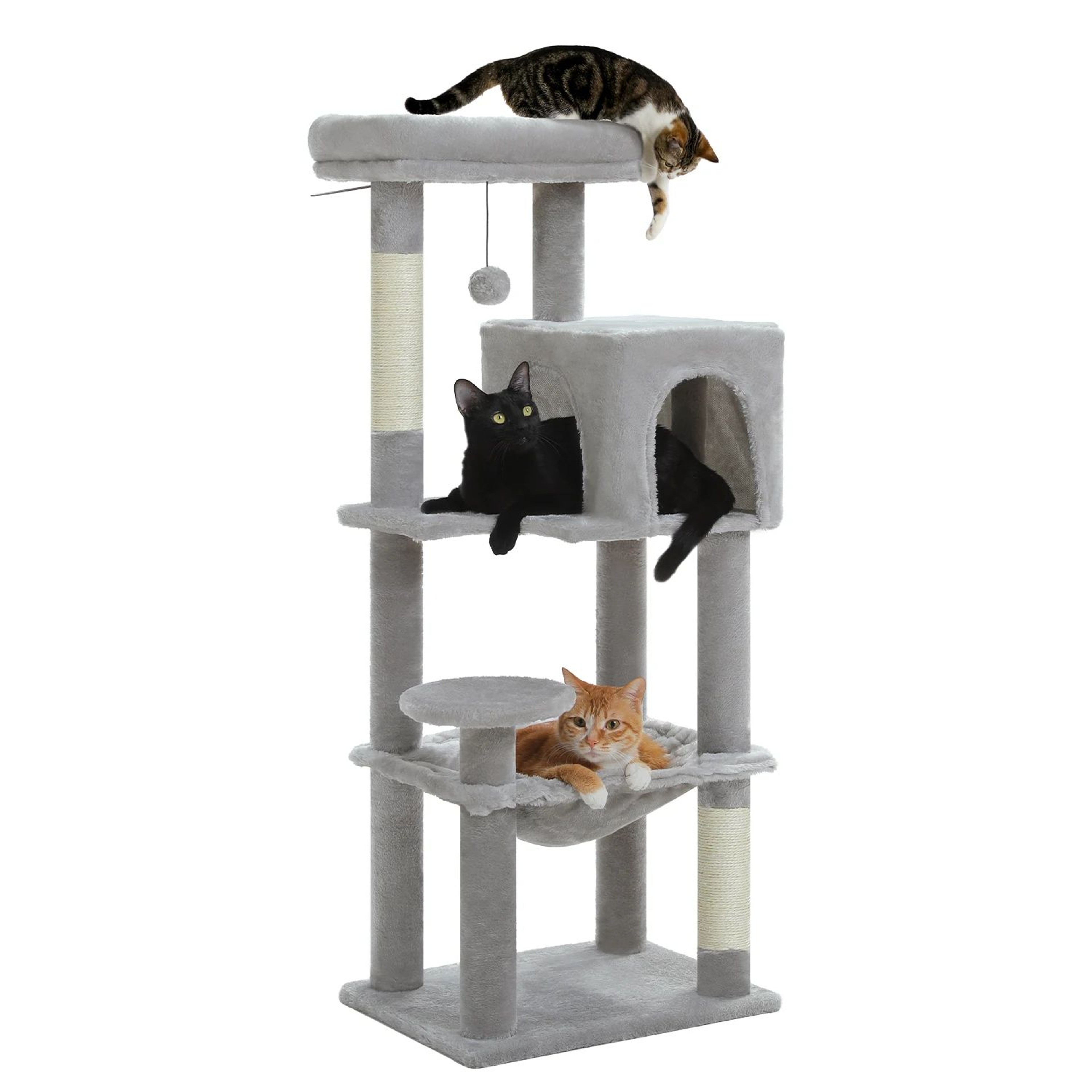 Multi Level Cat Tree Tower With Hammock And Scratching Posts 9