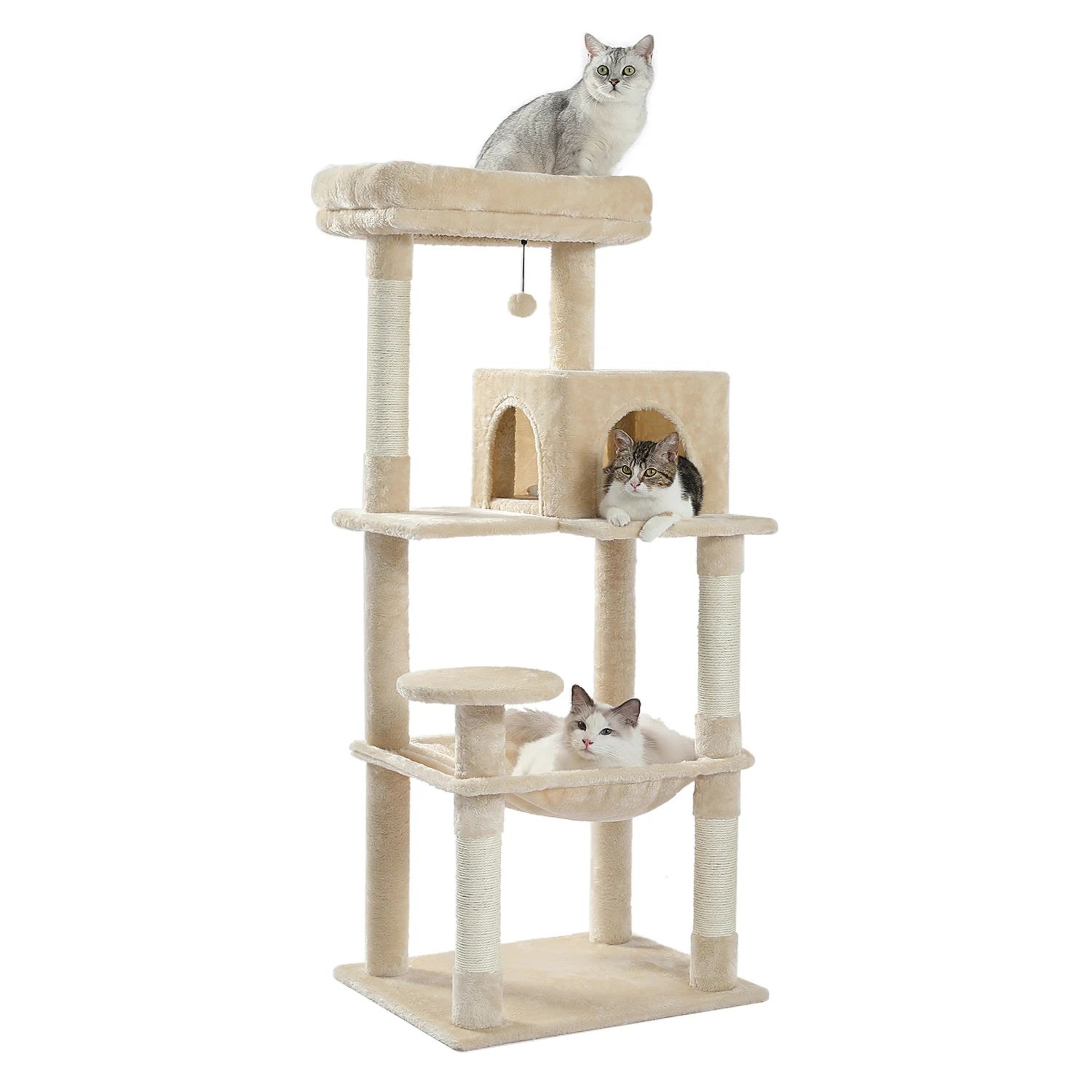 Multi Level Plush Cat Tree Tower With Hammock And Scratching Posts 6