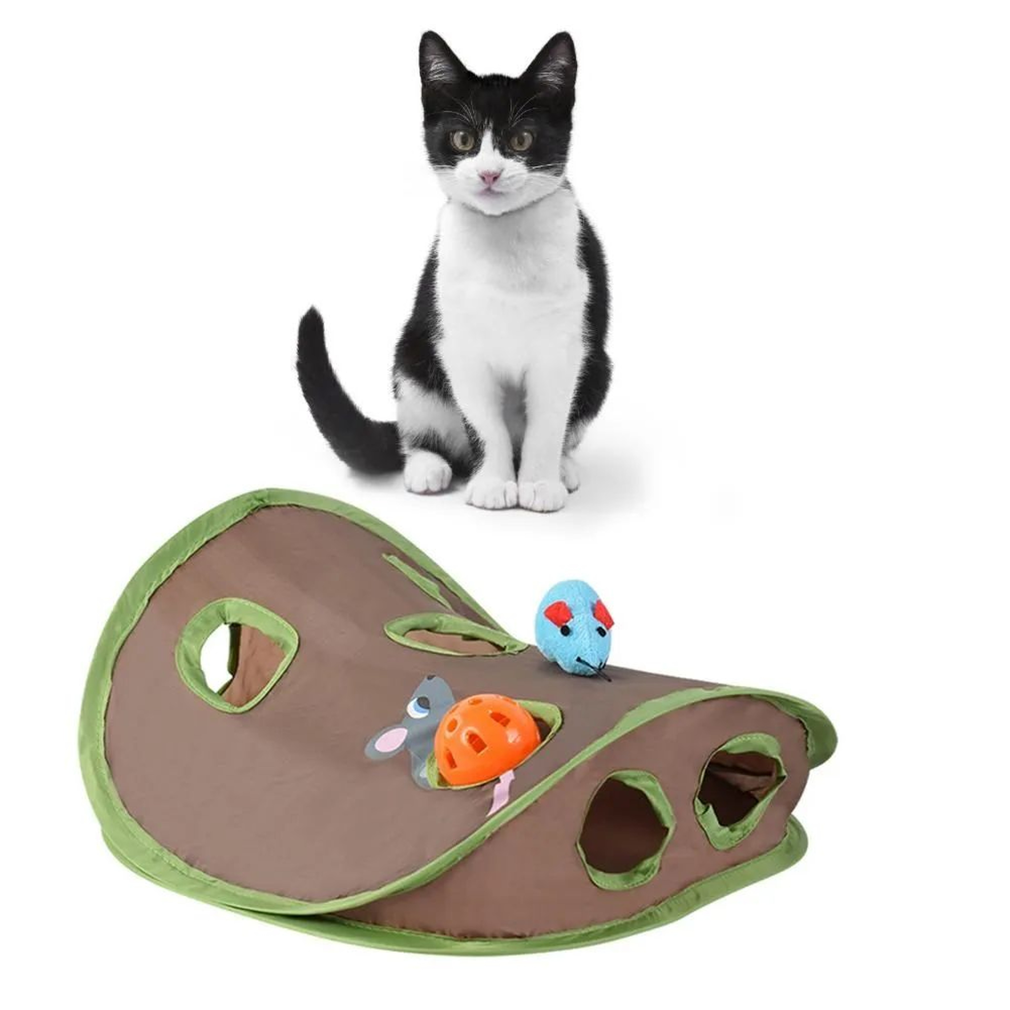Interactive Cat Hide And Seek Tunnel Game With 9 Holes 1