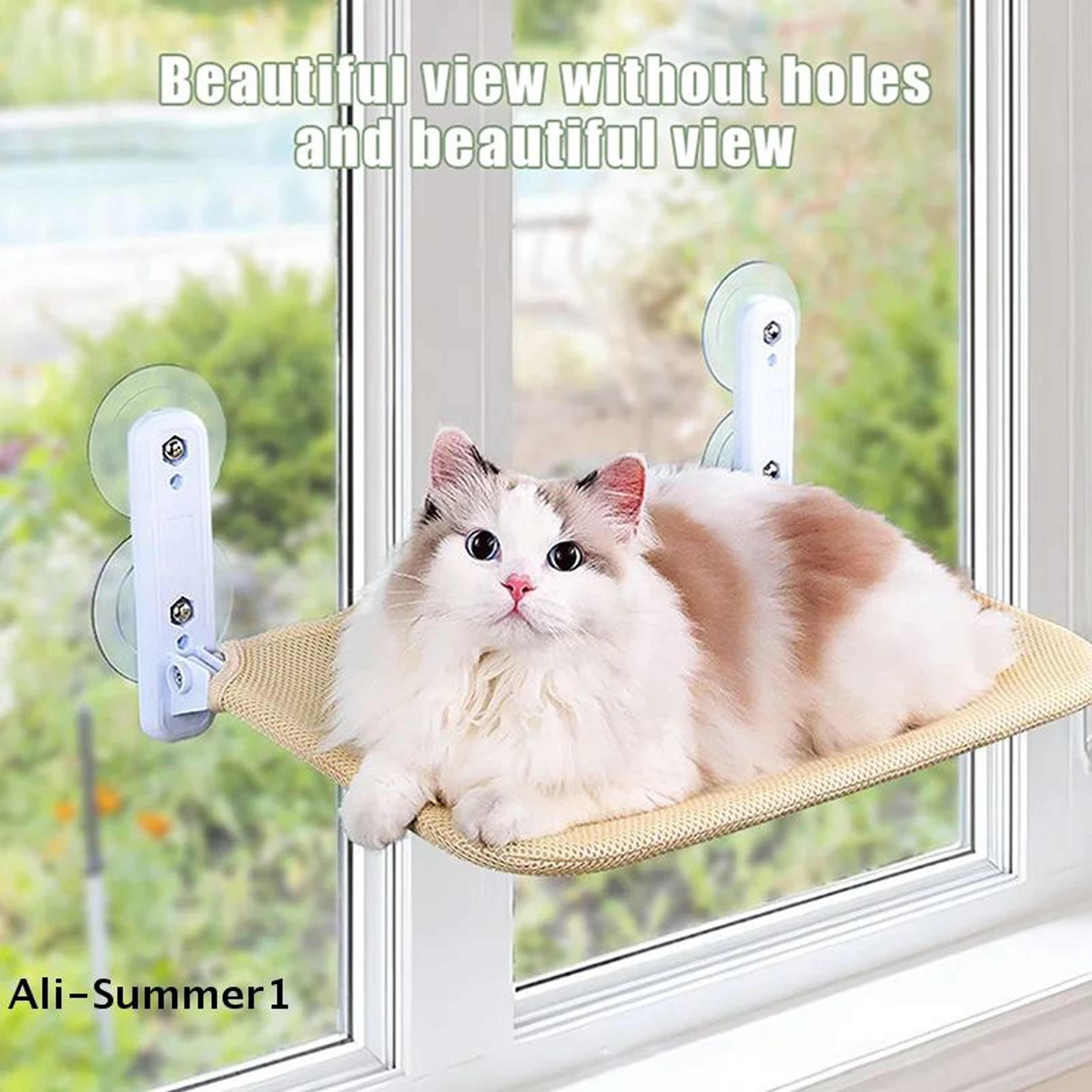 Foldable Window Cat Hammock Bed With Suction Cups 4