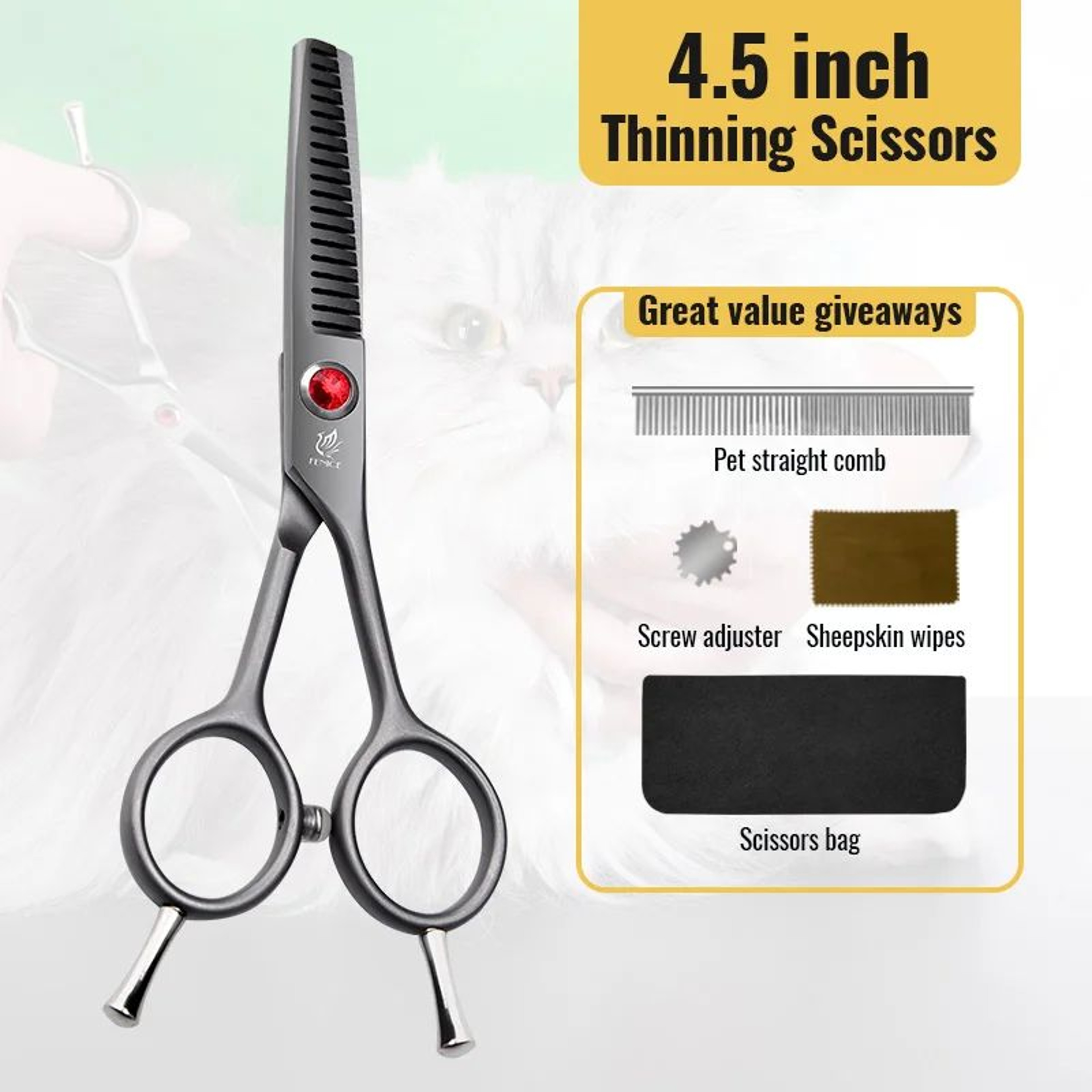 SafeTrim Pet Grooming Scissors Rounded Tip Dog And Cat Trimming Tool 9