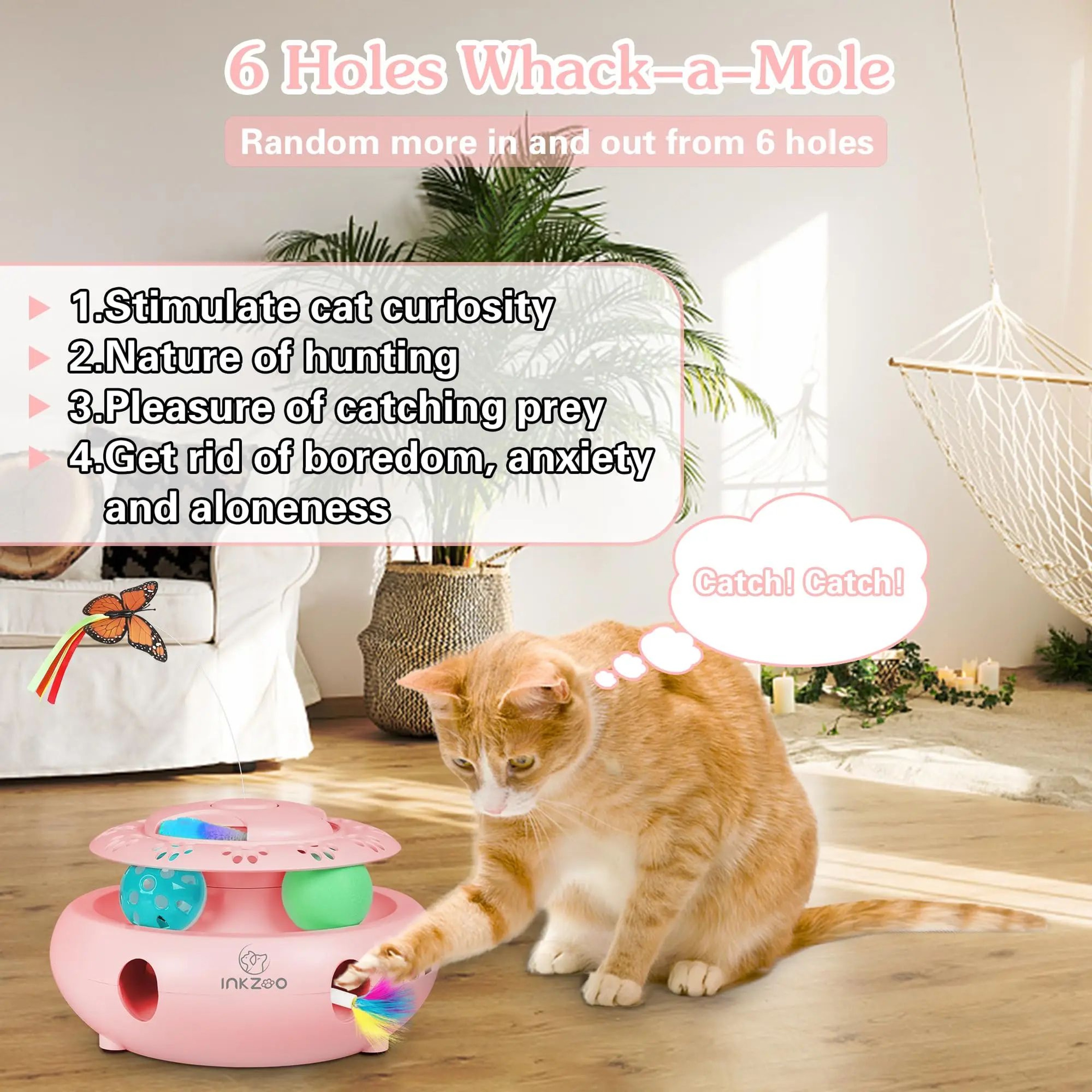 WhackFlutter 4 In 1 Interactive Cat Toy Center 2
