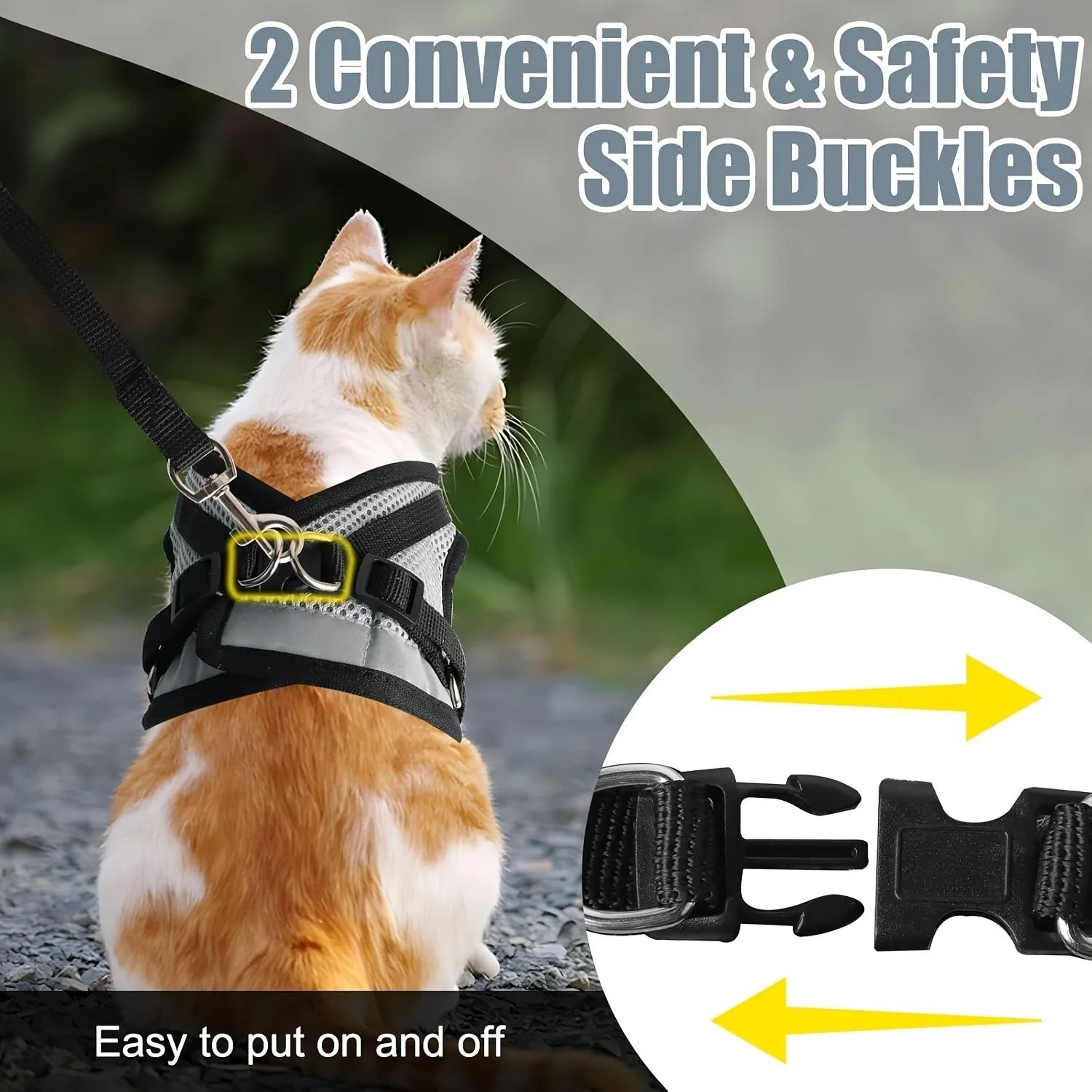 Adjustable Cat Harness And Leash Set For Safe Outdoor Adventures 1