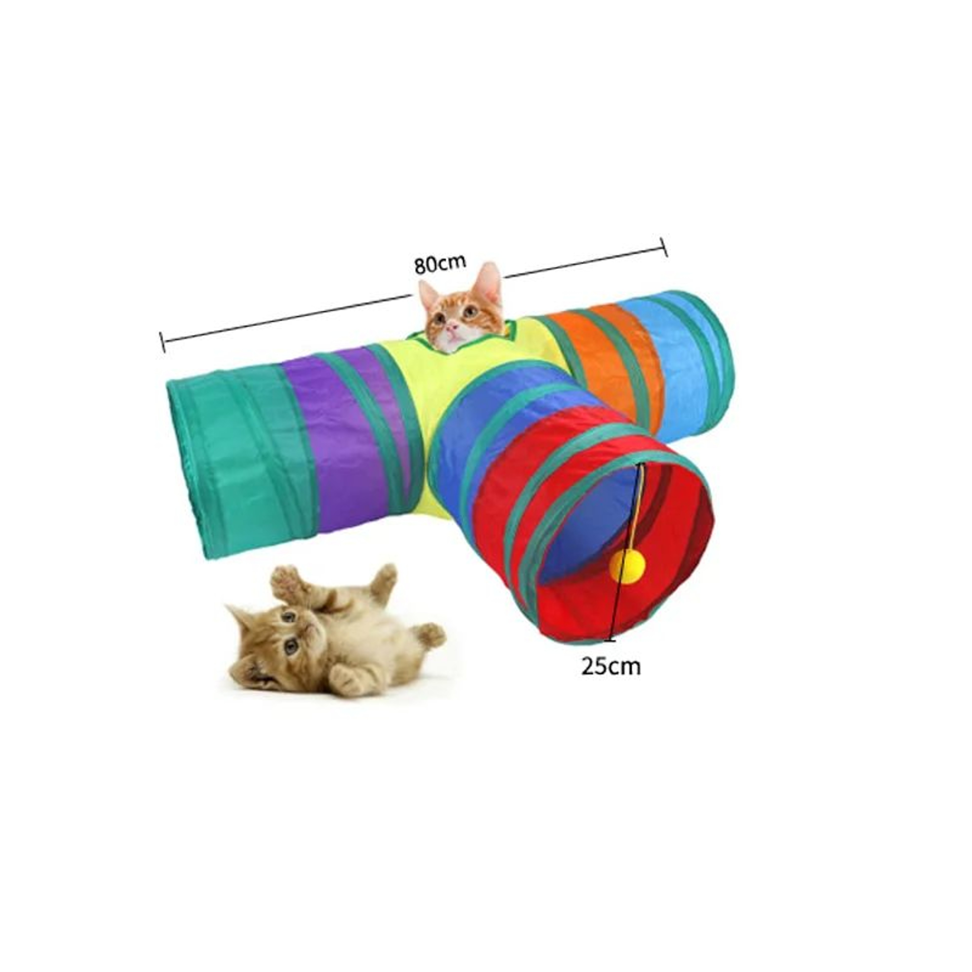 Rainbow Adventure Cat Tunnel Foldable Interactive Pet Play Tube For Indoor Cats And Kittens 12