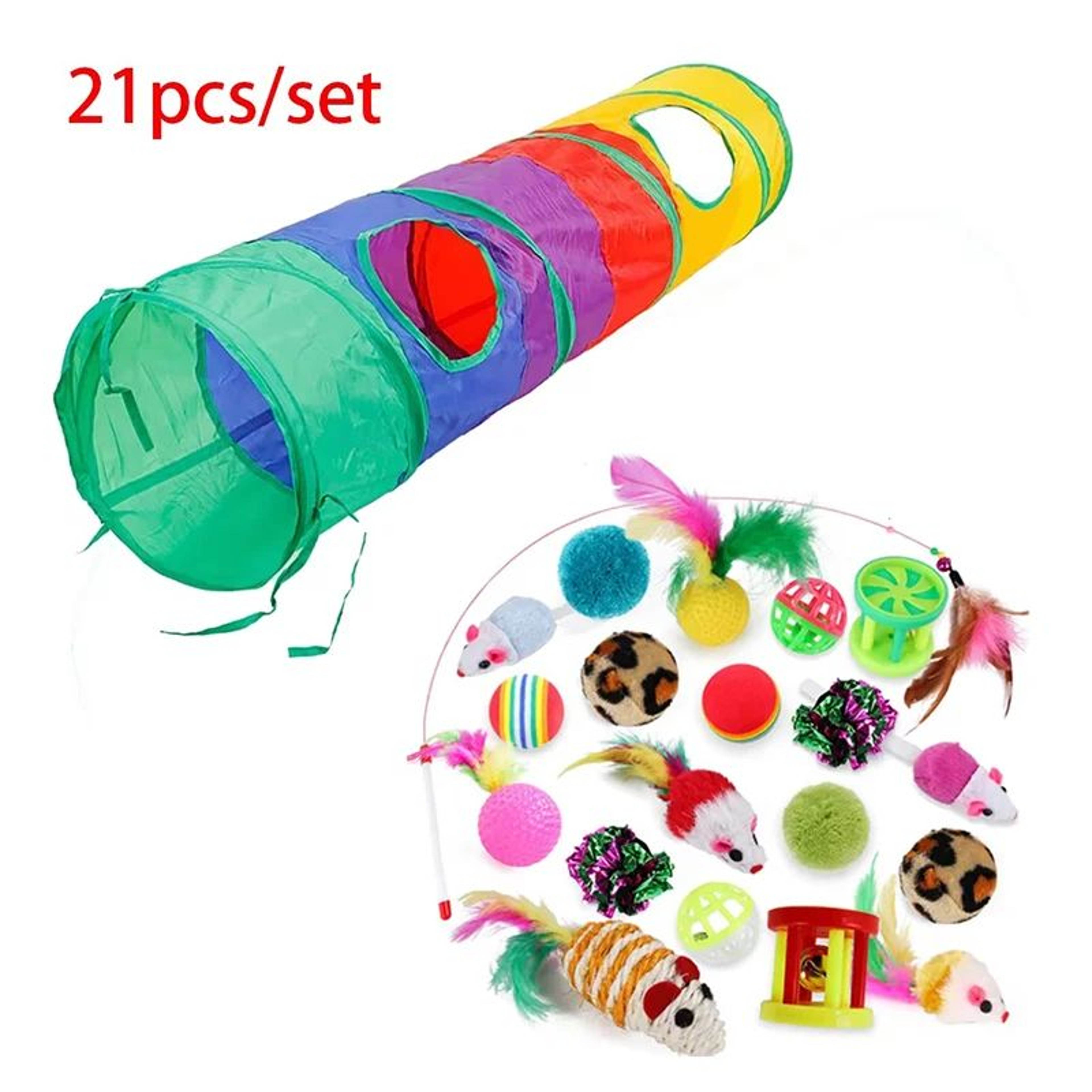 Rainbow Adventure Cat Tunnel Foldable Interactive Pet Play Tube For Indoor Cats And Kittens 28