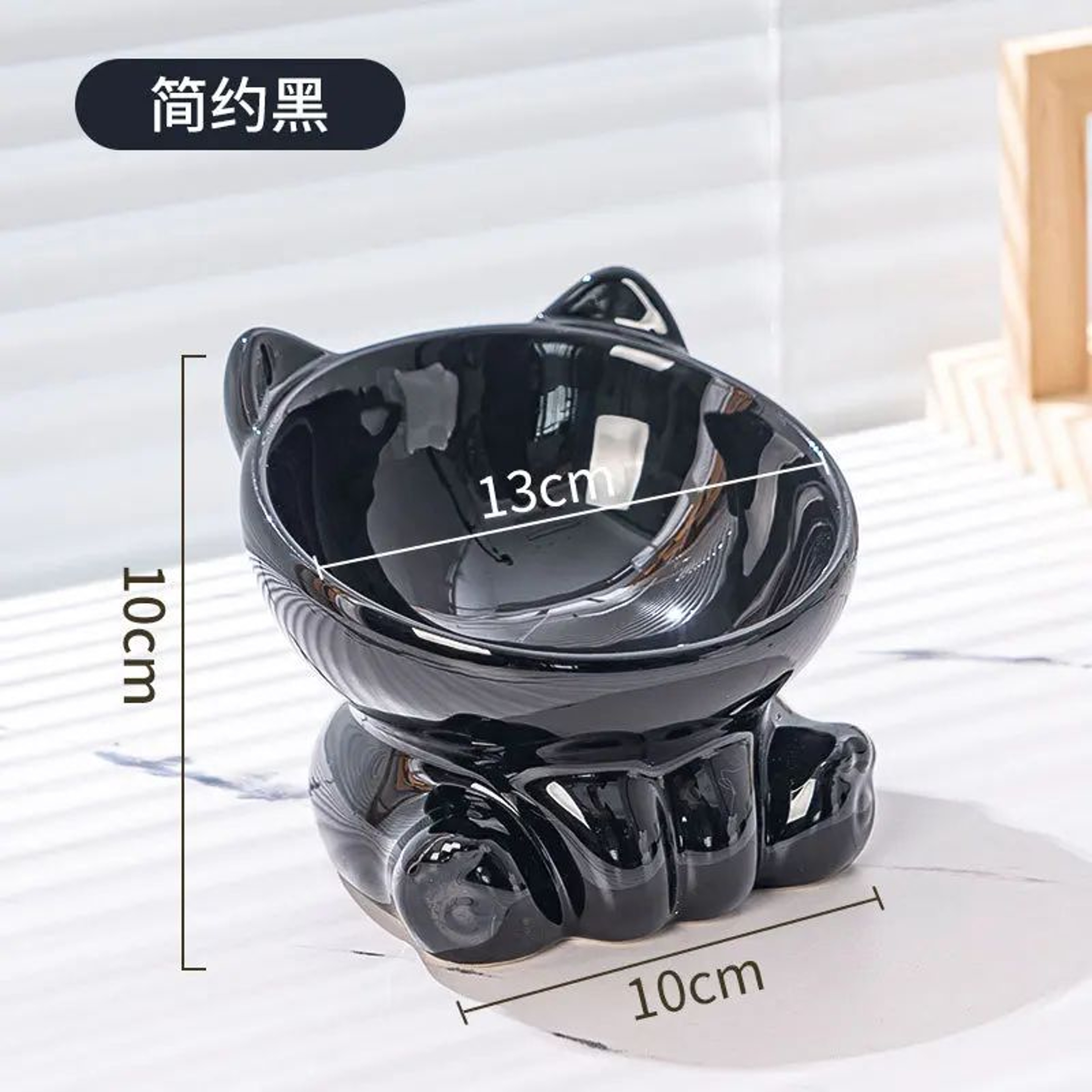 ElegantLift Ceramic Cat Bowl Elevated Angled Feeding Dish For Cats And Small Dogs 6