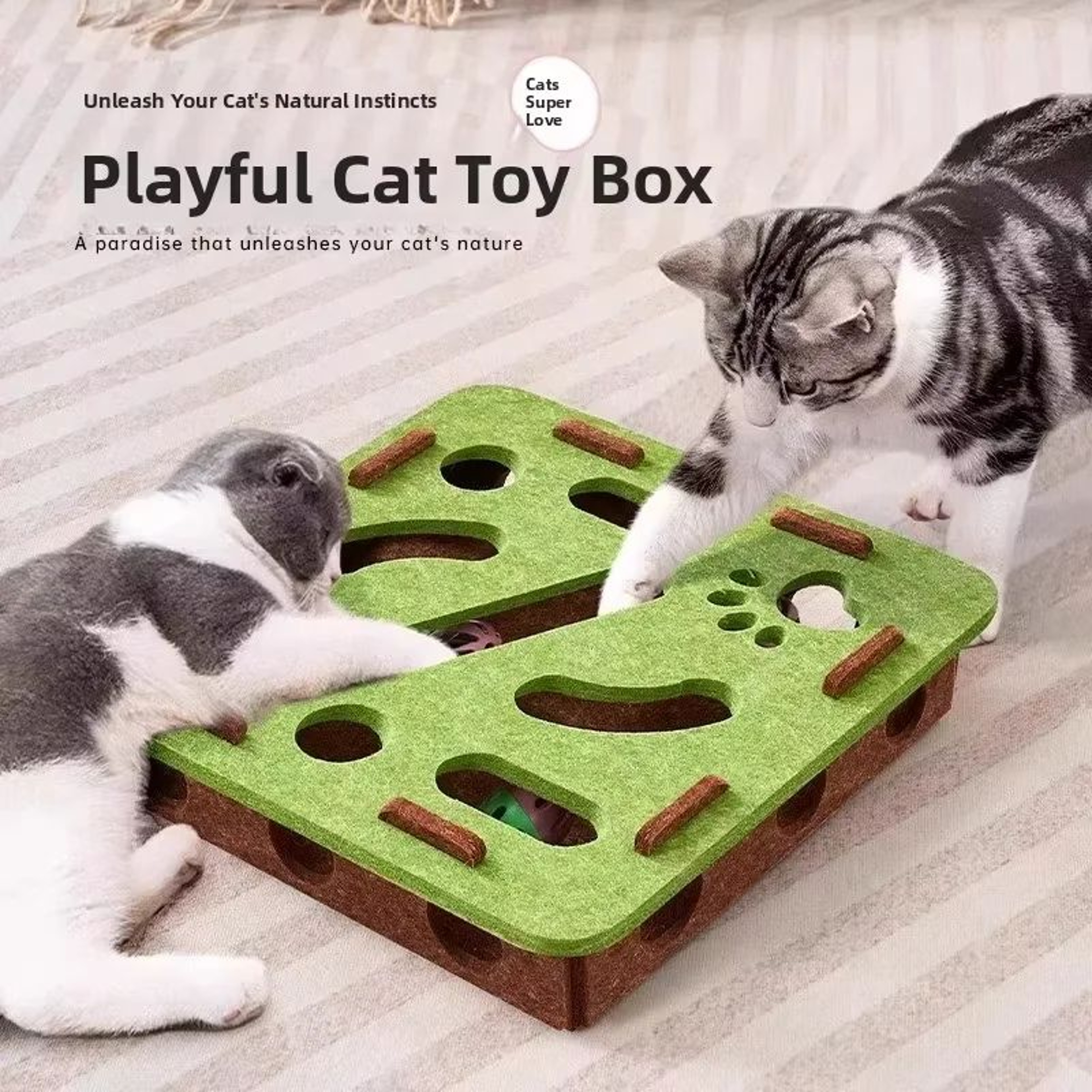 PawQuest Interactive Cat Maze Ball Toy Box 0