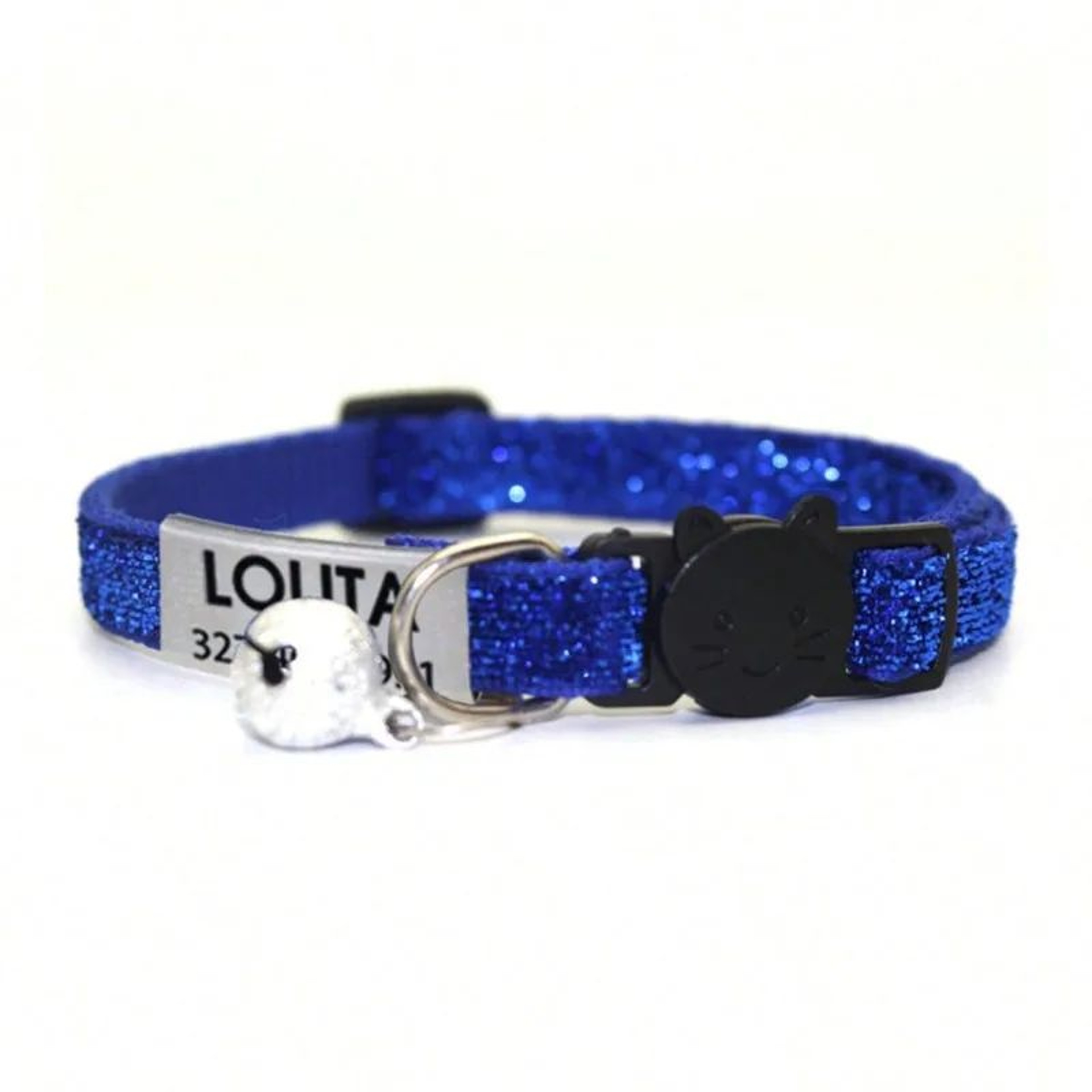 Customized Glitter Cat Collar With Engraved ID Tag And Breakaway Buckle 7