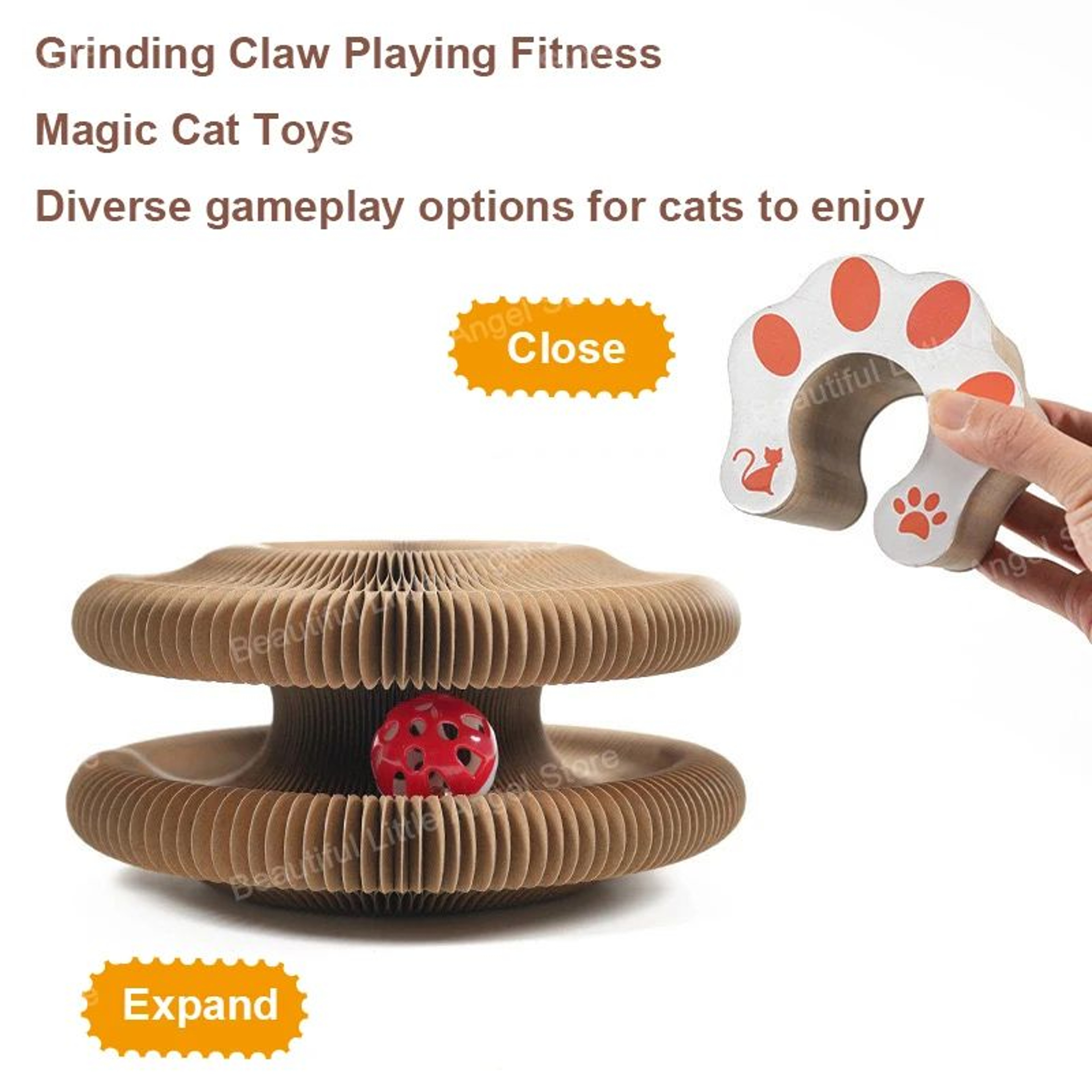 MagicCircle Cat Scratching Board With Ball Track Interactive Cat Toy 2