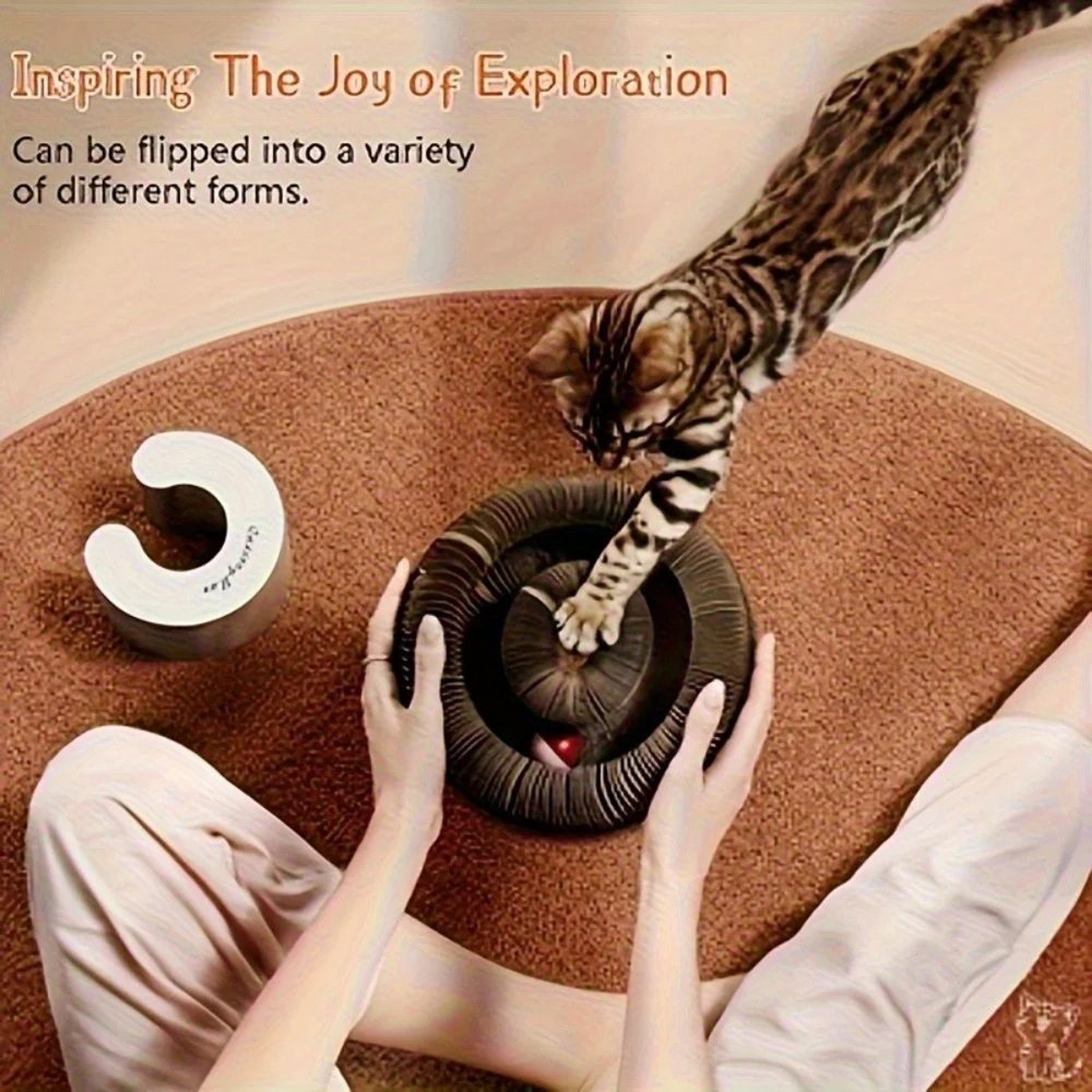 TwistPlay Cardboard Cat Scratcher Interactive Foldable Cat Toy 2