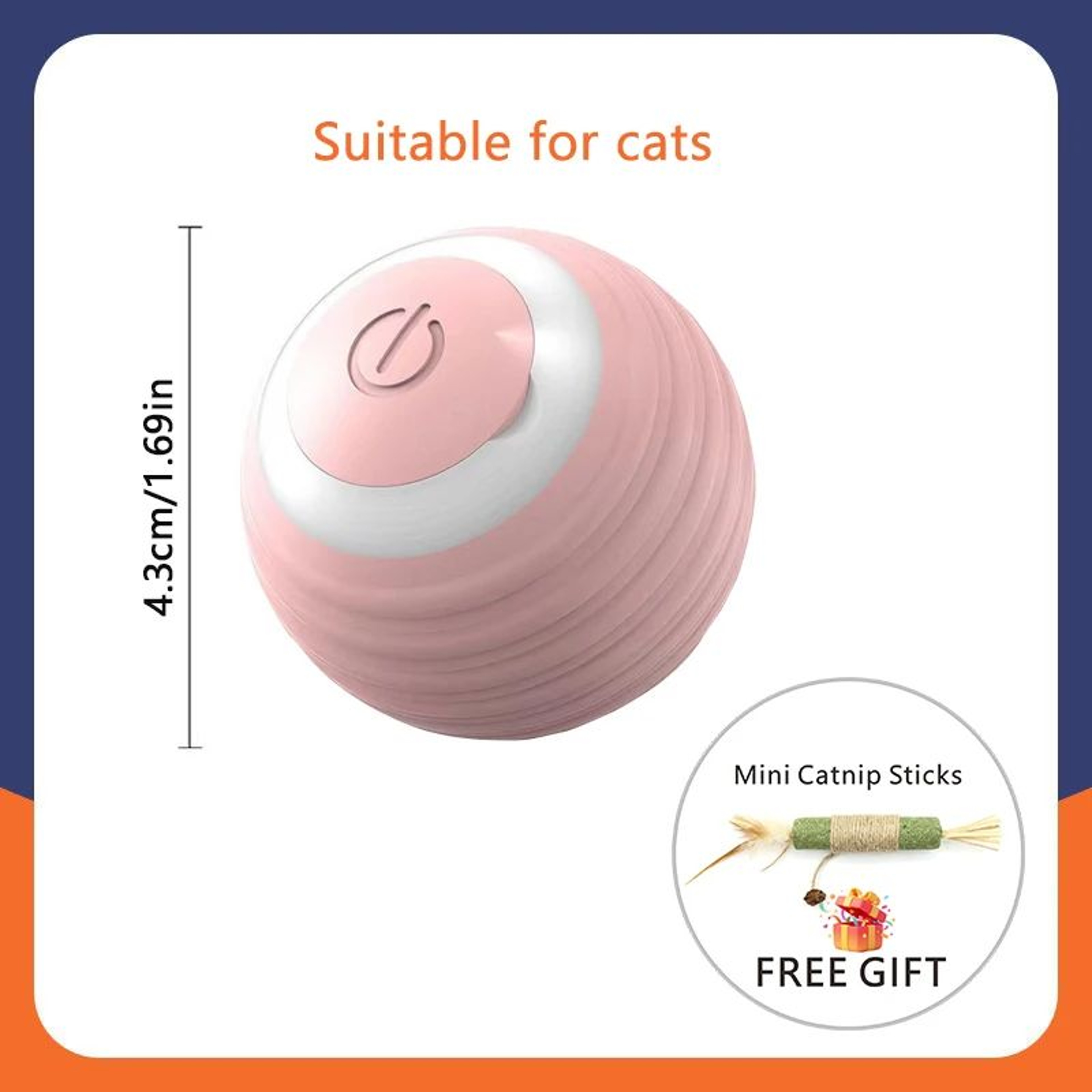 SmartRoll Rechargeable Interactive Cat Ball Automatic Moving Toy 14