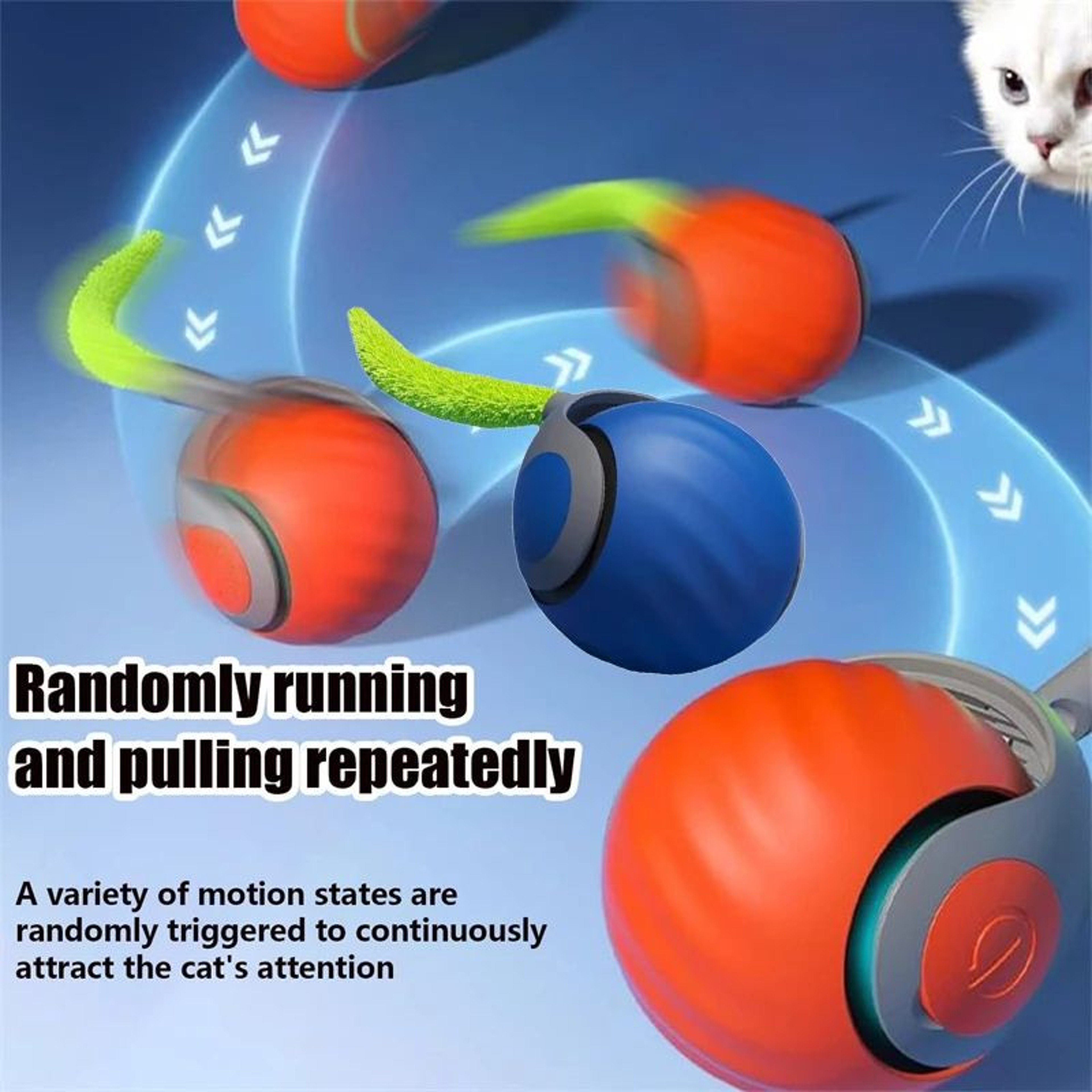 SmartRoll Rechargeable Interactive Cat Ball Automatic Moving Toy 4