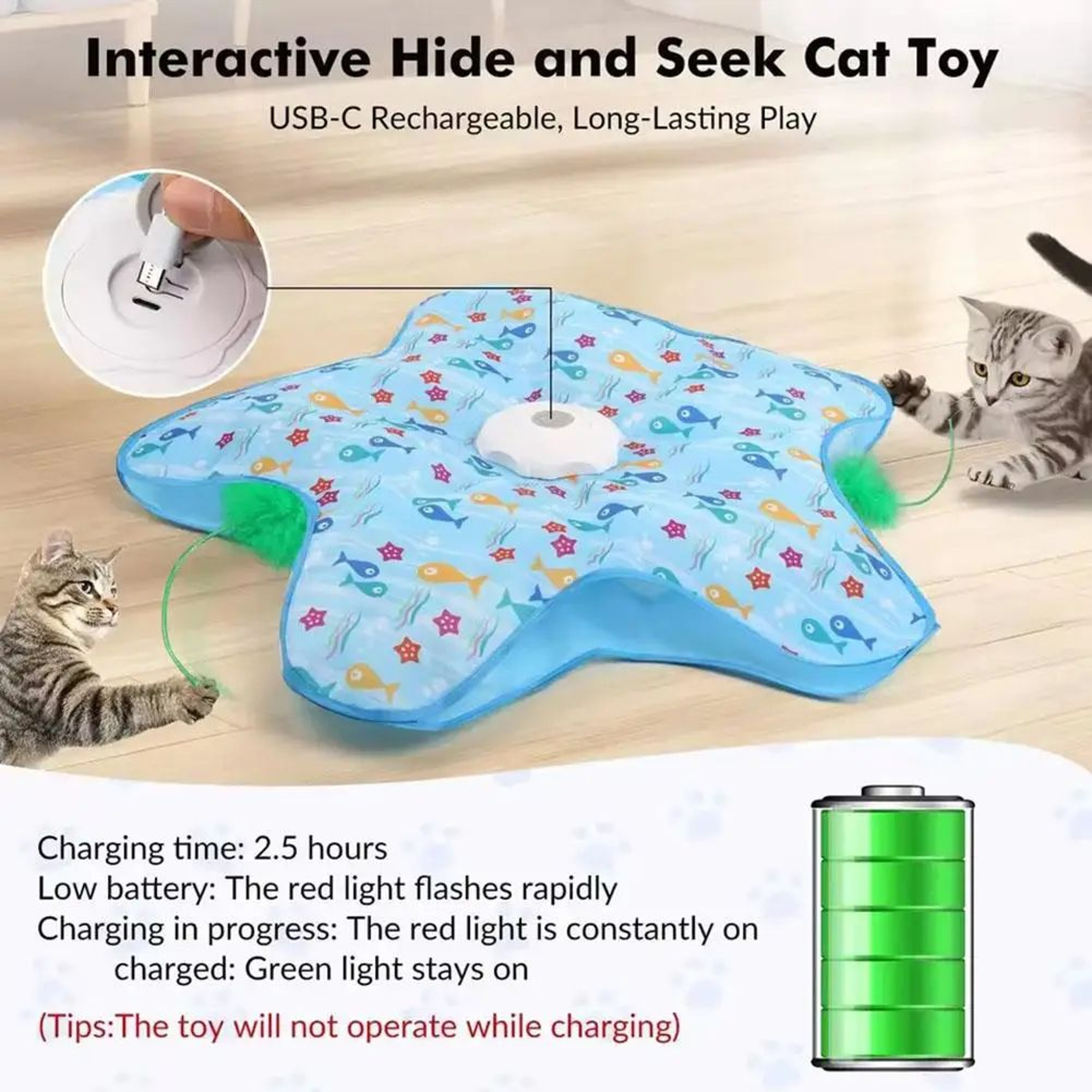 PurrSpin Interactive Cat Enrichment Toy With Moving Feather And Animal Sounds 1