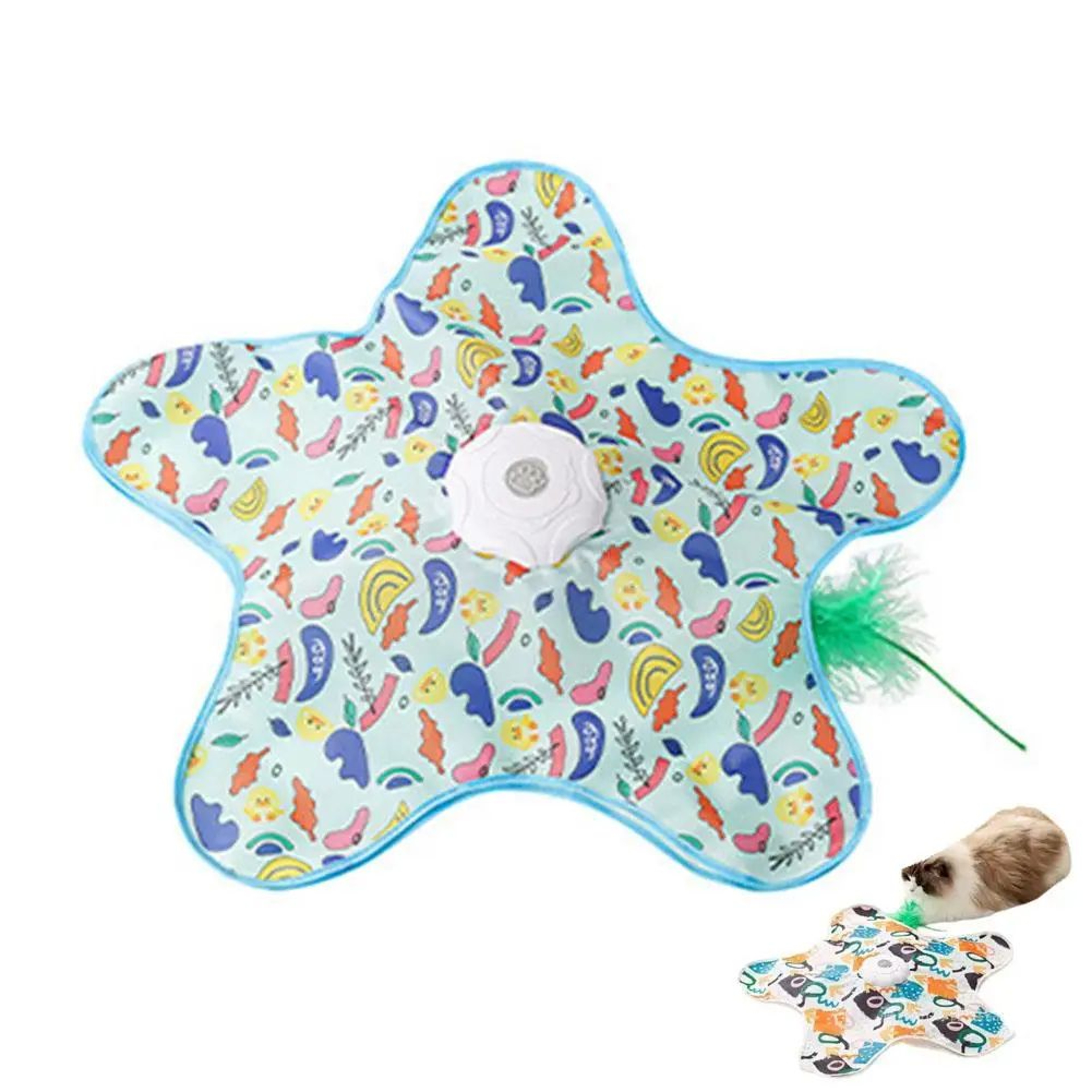 PurrSpin Interactive Cat Enrichment Toy With Moving Feather And Animal Sounds 8