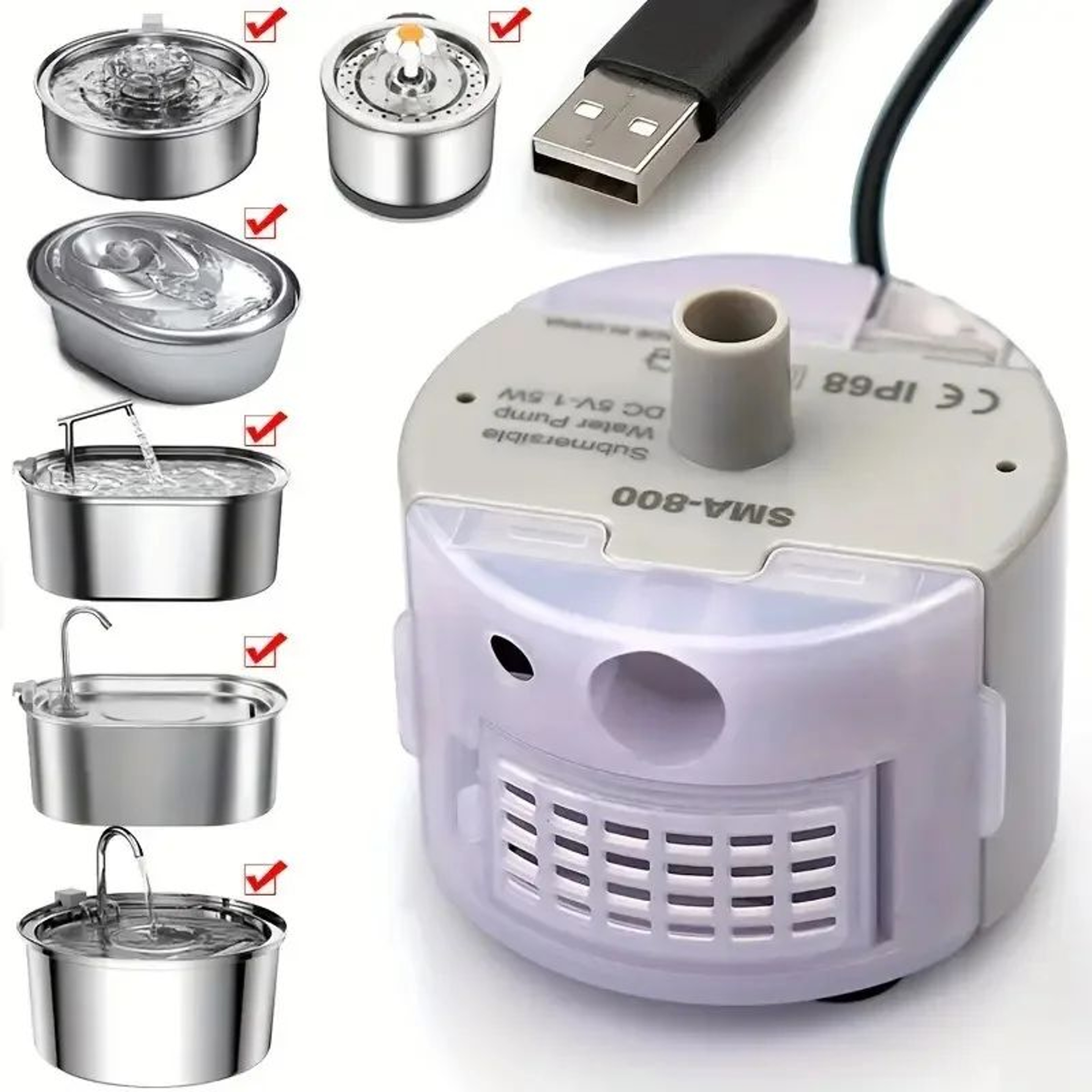 FlowGlow Cat Fountain Replacement Pump 5